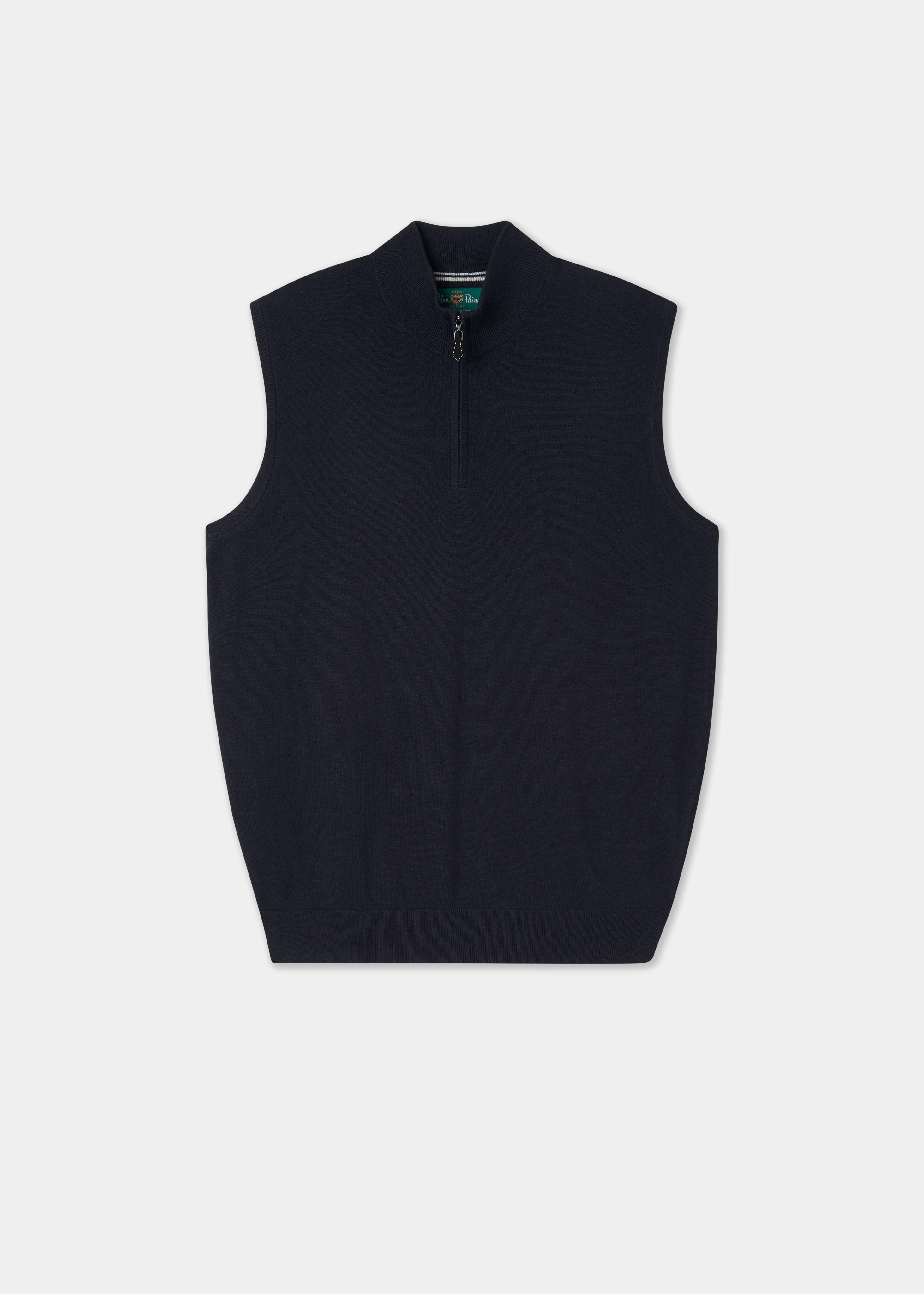 Rowley Men's Cotton Cashmere 1/4 Zip Gilet In Dark Navy