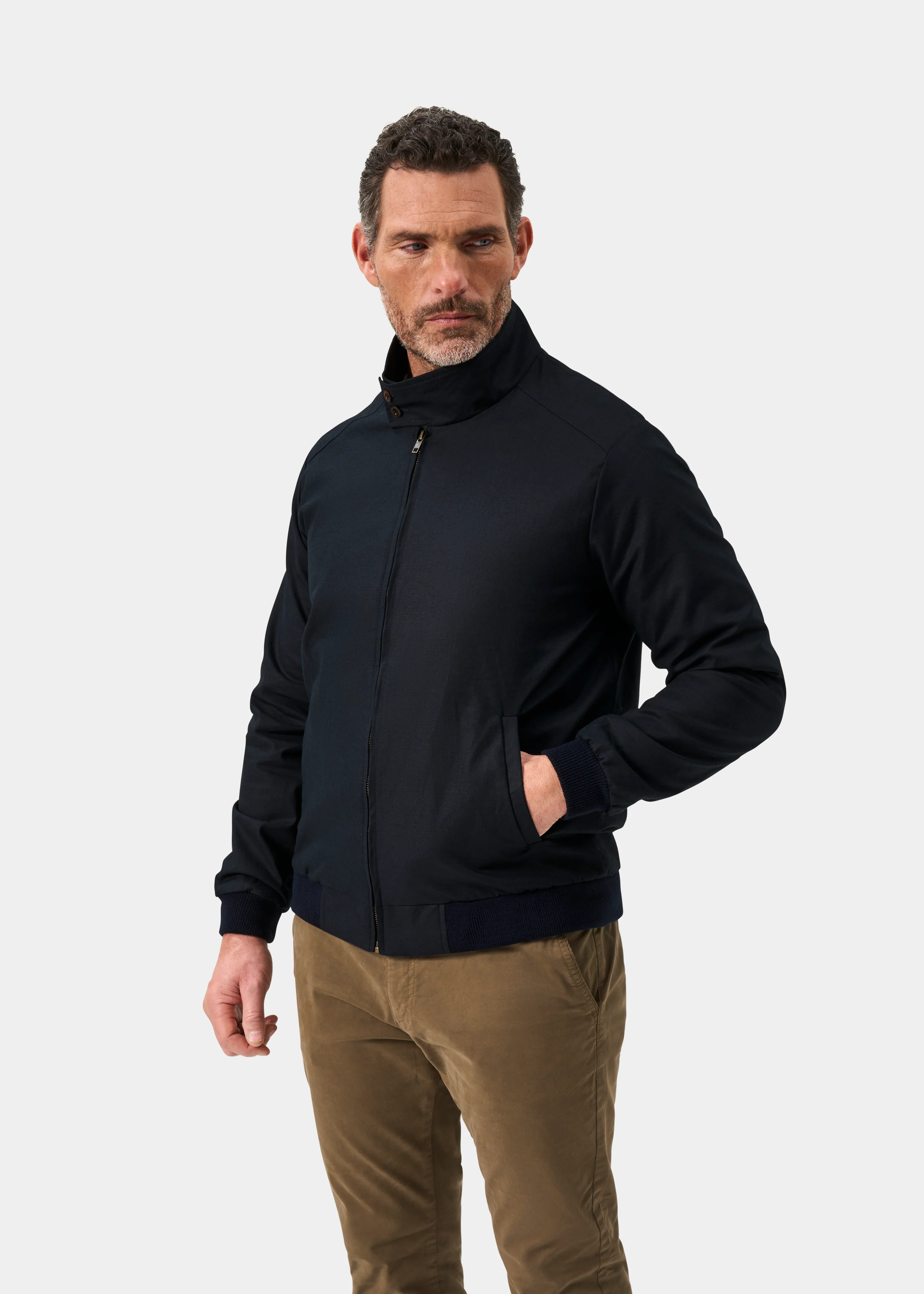 Rustford Men's Bomber Jacket In Navy - Image 5
