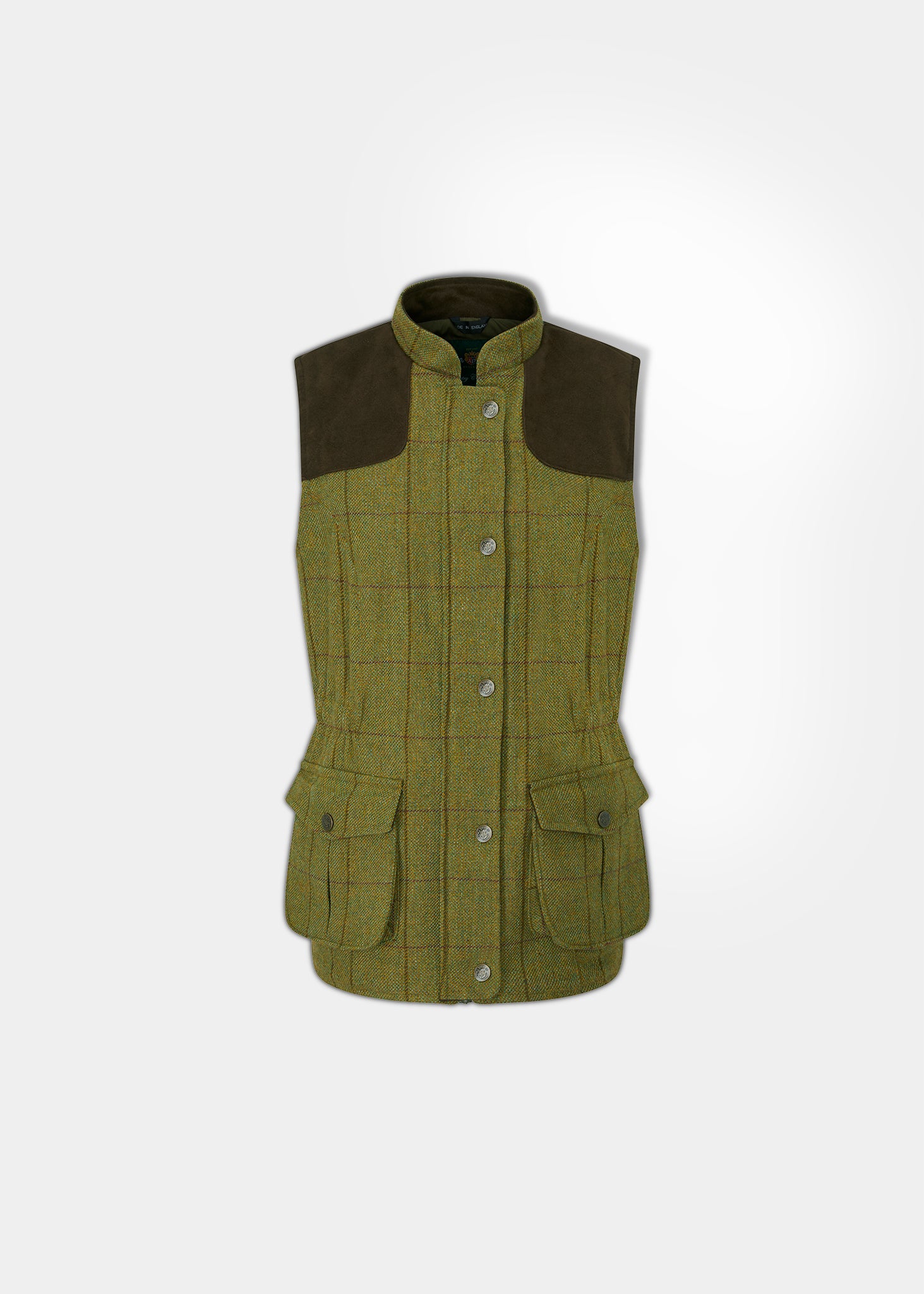 Rutland Ladies Tweed Water Repellent Gilet in Lichen  -  Regular Fit
