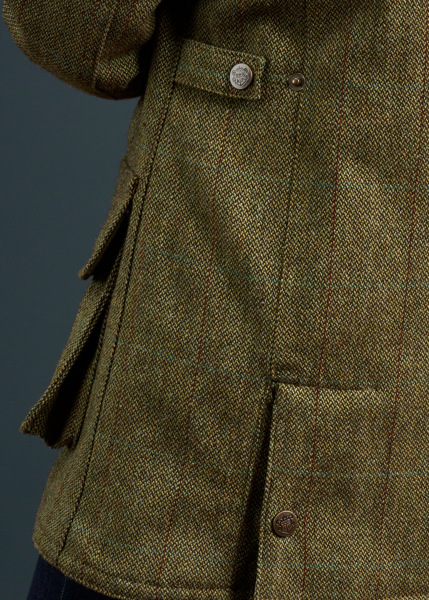 Rutland Ladies Tweed Waterproof Shooting Coat In Hemp - Image 6