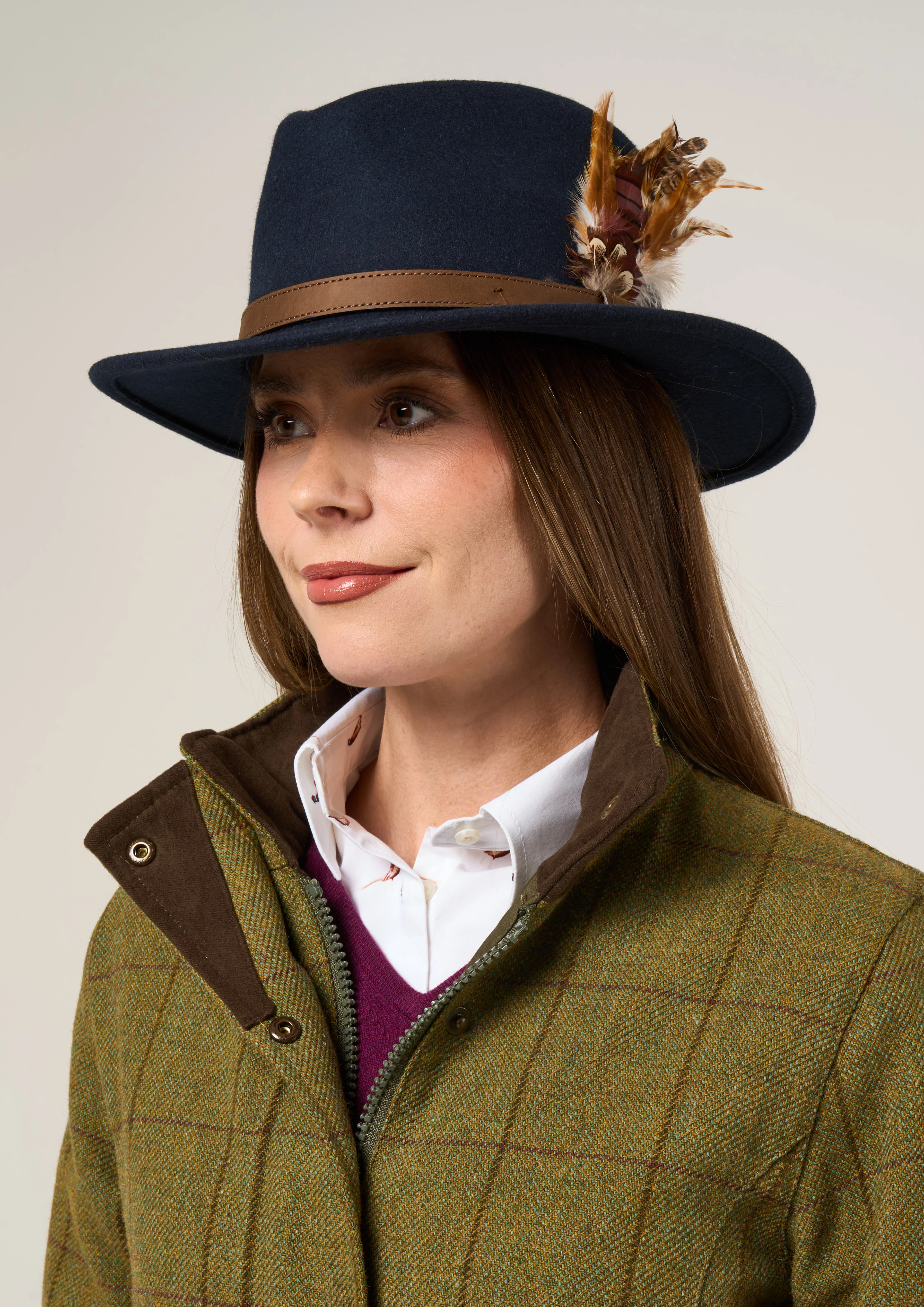 Rutland Ladies Tweed Waterproof Shooting Coat in Lichen  -  Shooting Fit - Image 3
