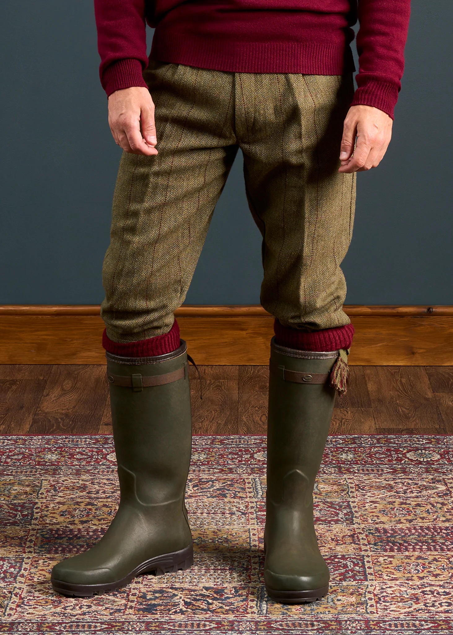 Rutland Men's Tweed Water Repellent Shooting Breeks in Oakley  -  Regular Fit - Image 3