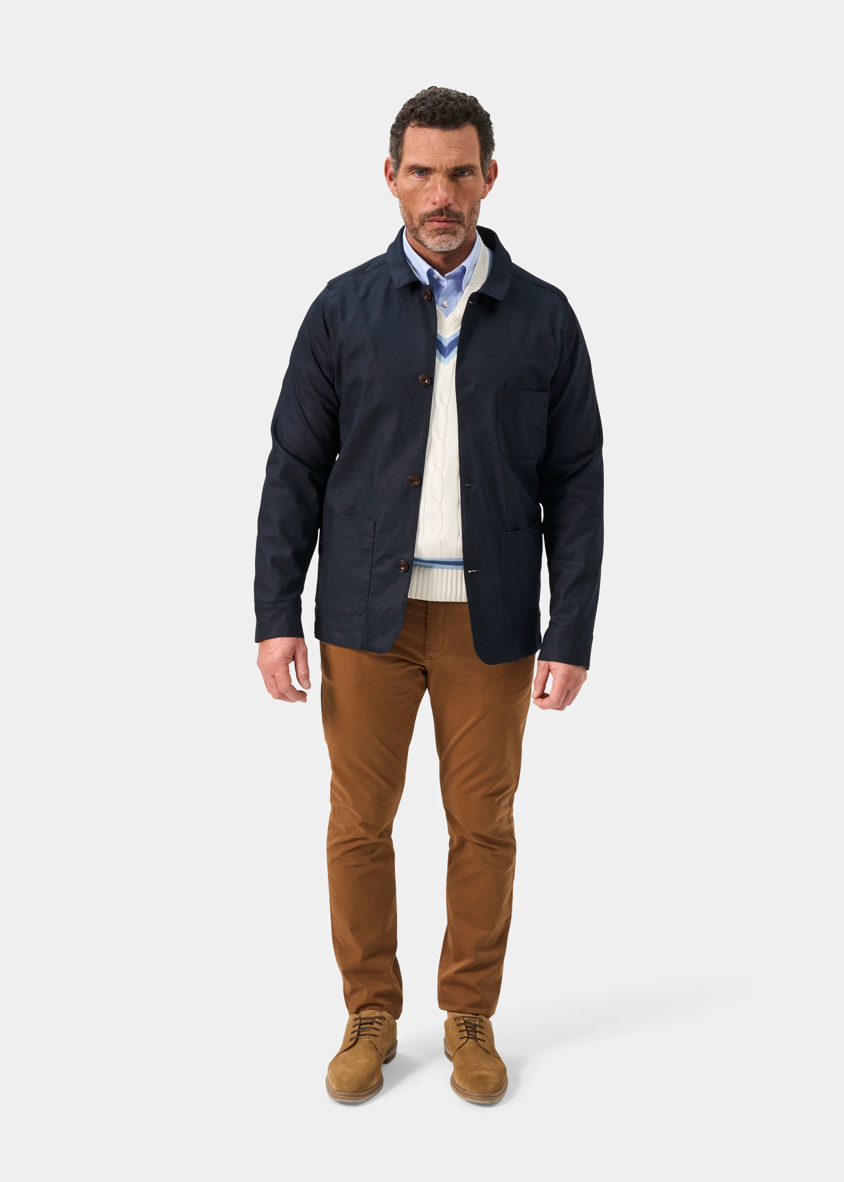 Sandcliff Men's Shacket in Navy - Image 5