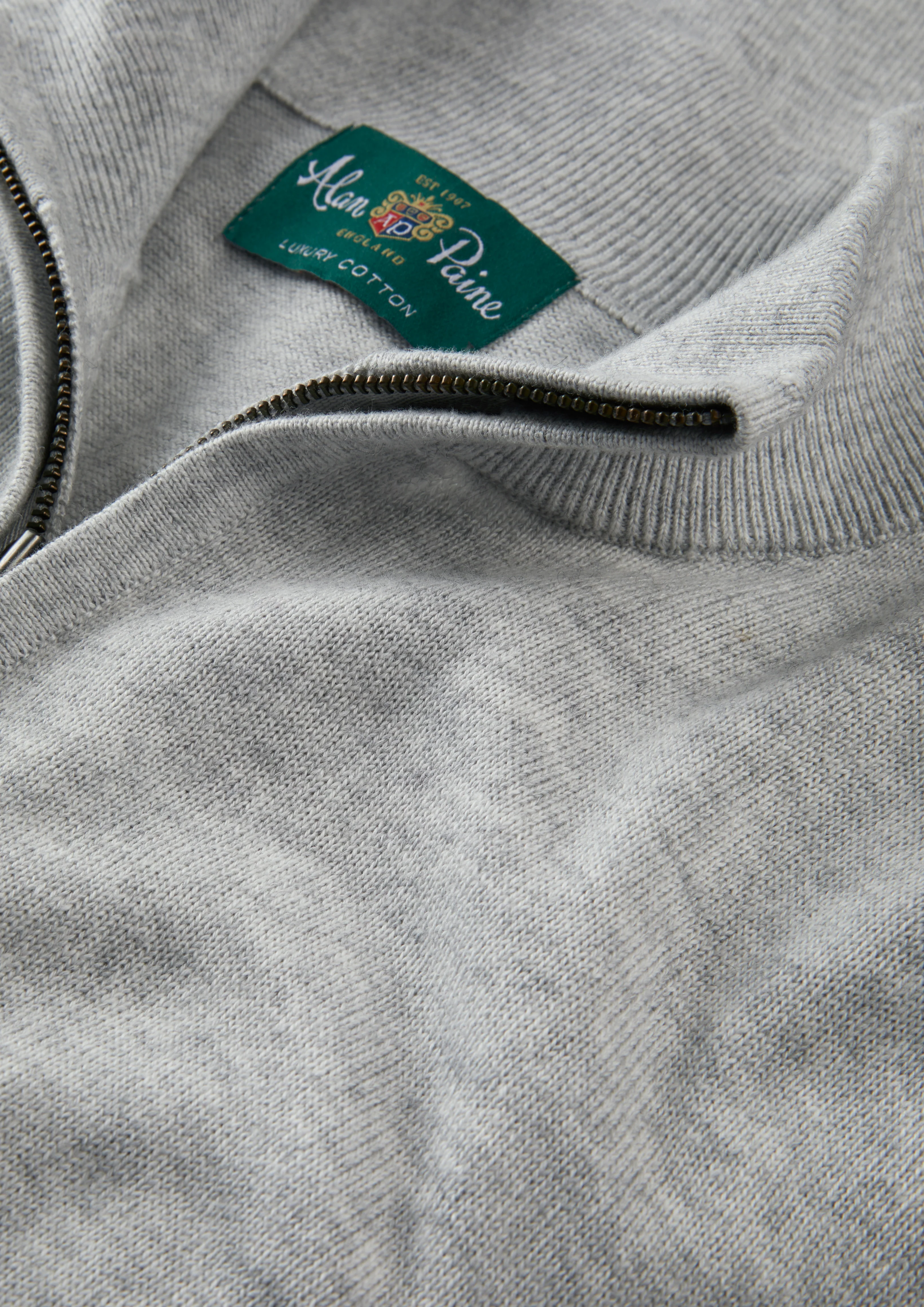 Selhurst Cotton Cashmere 1/4 Zip Jumper In Dove - Image 7