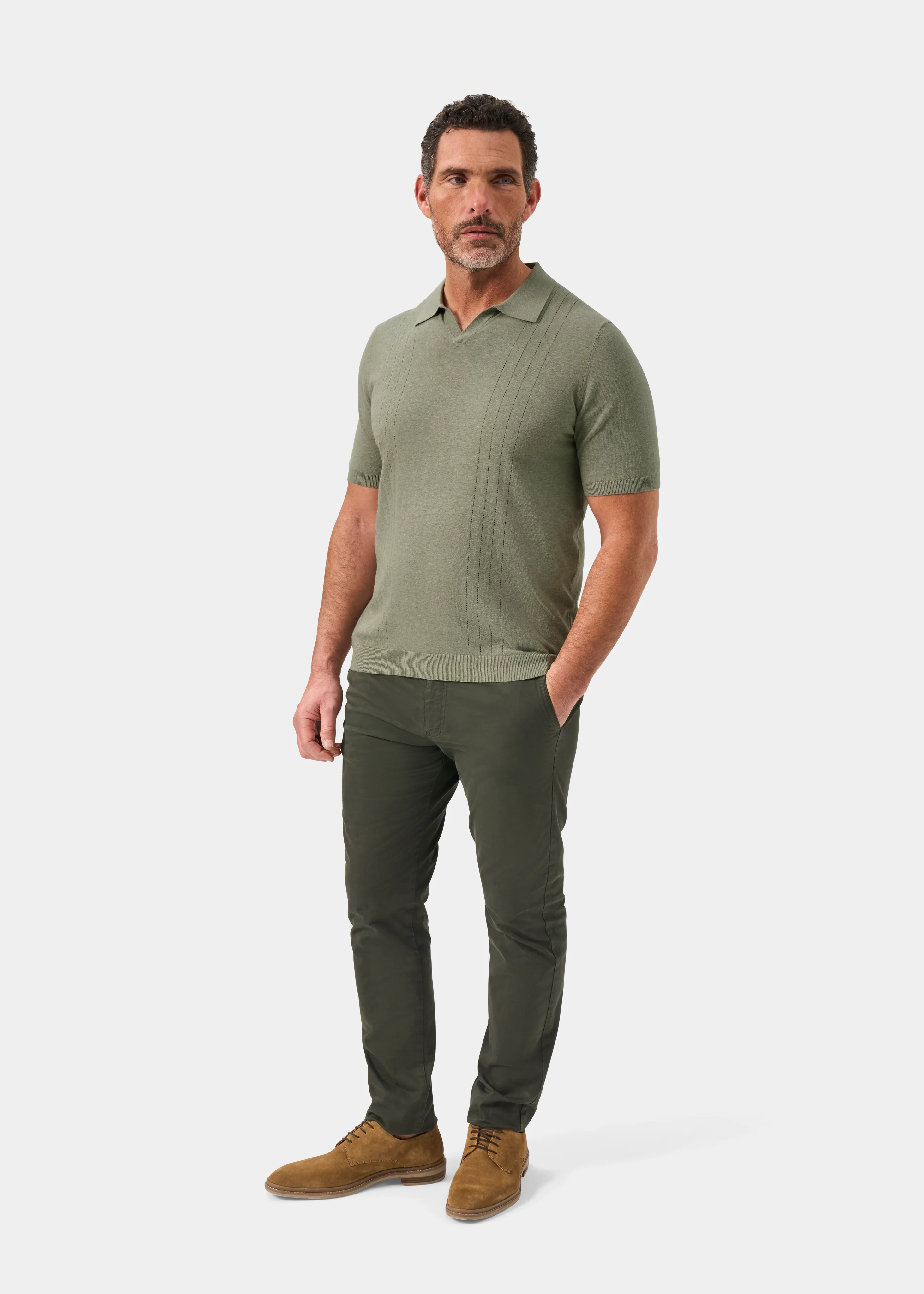 Shipford Men's Short Sleeve Cotton Jumper In Landscape - Image 2