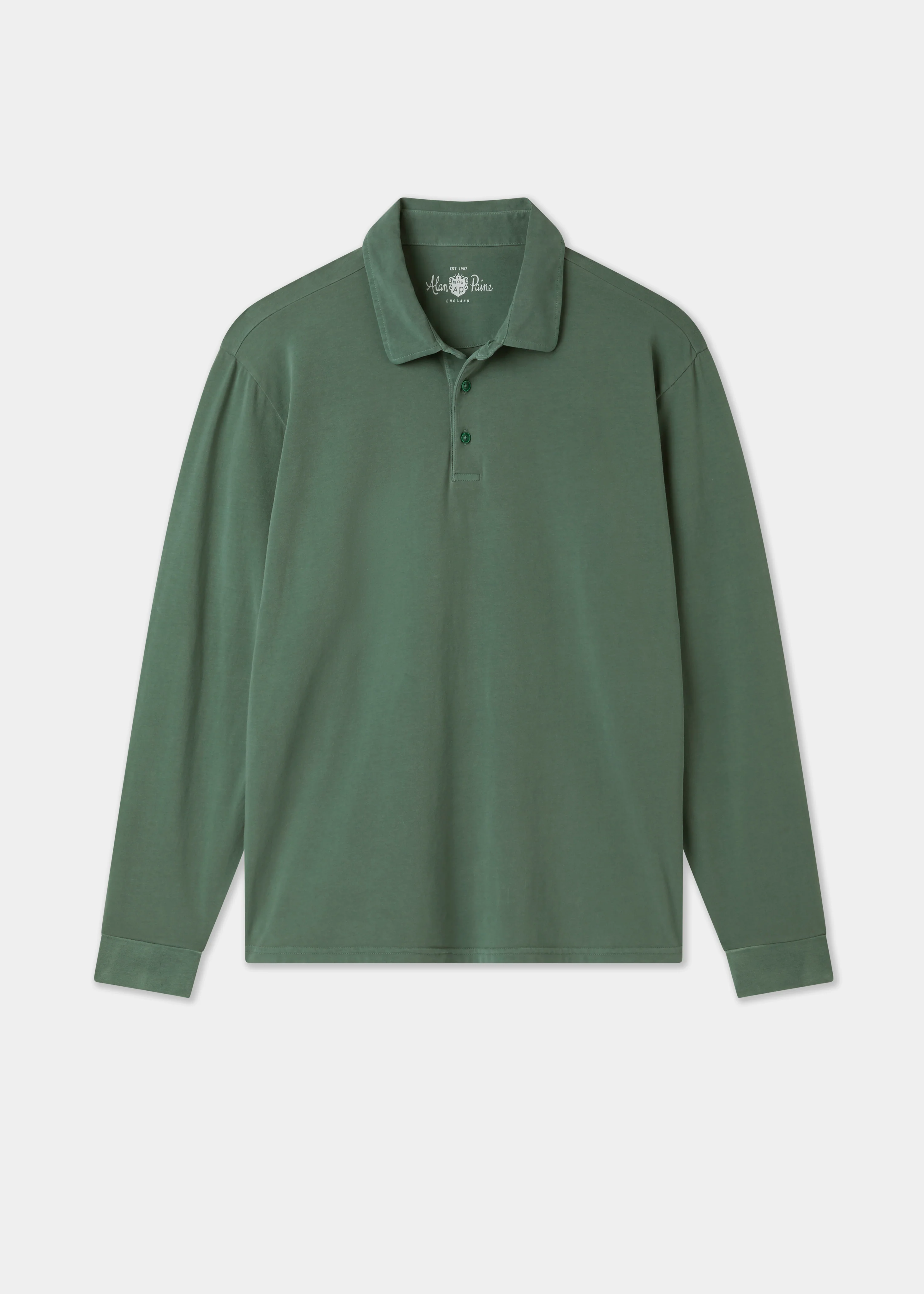 Storwood Long Sleeve Polo Shirt In Pine