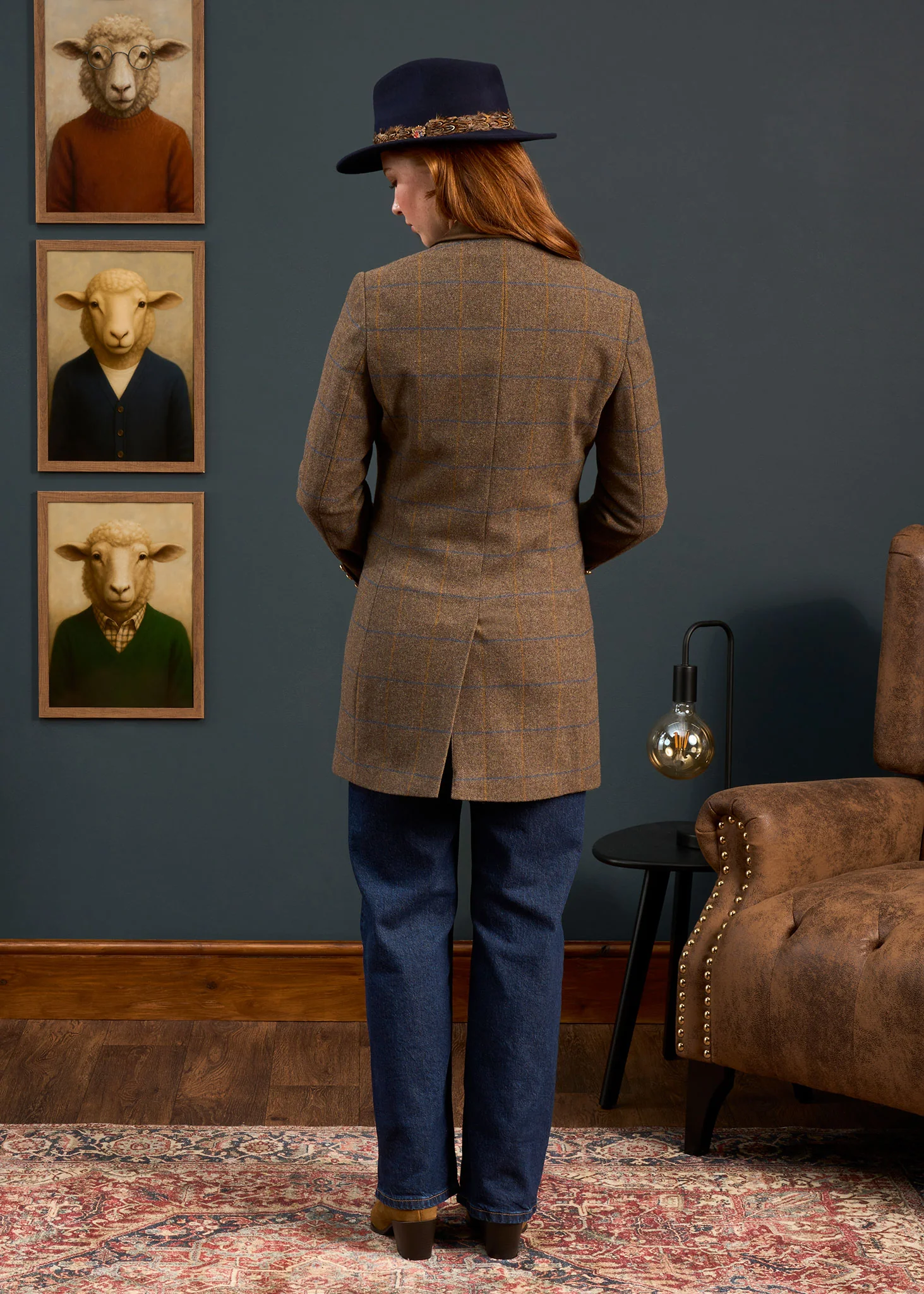 Surrey Ladies Tweed Water Repellent Mid-Thigh Coat in Seabrook  -  Regular Fit - Image 3