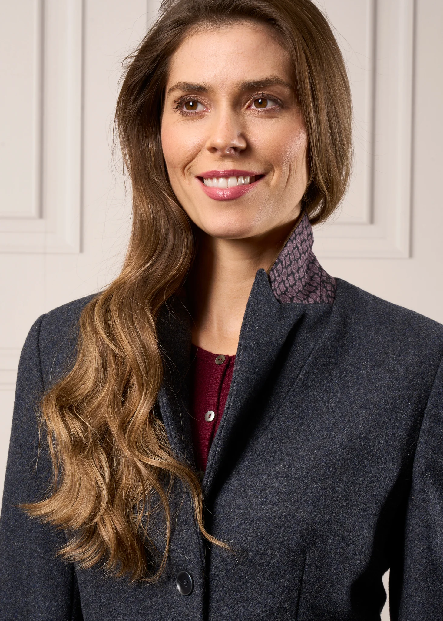 Surrey Ladies Tweed Water Repellent Blazer in Blue - Regular Fit - Image 3