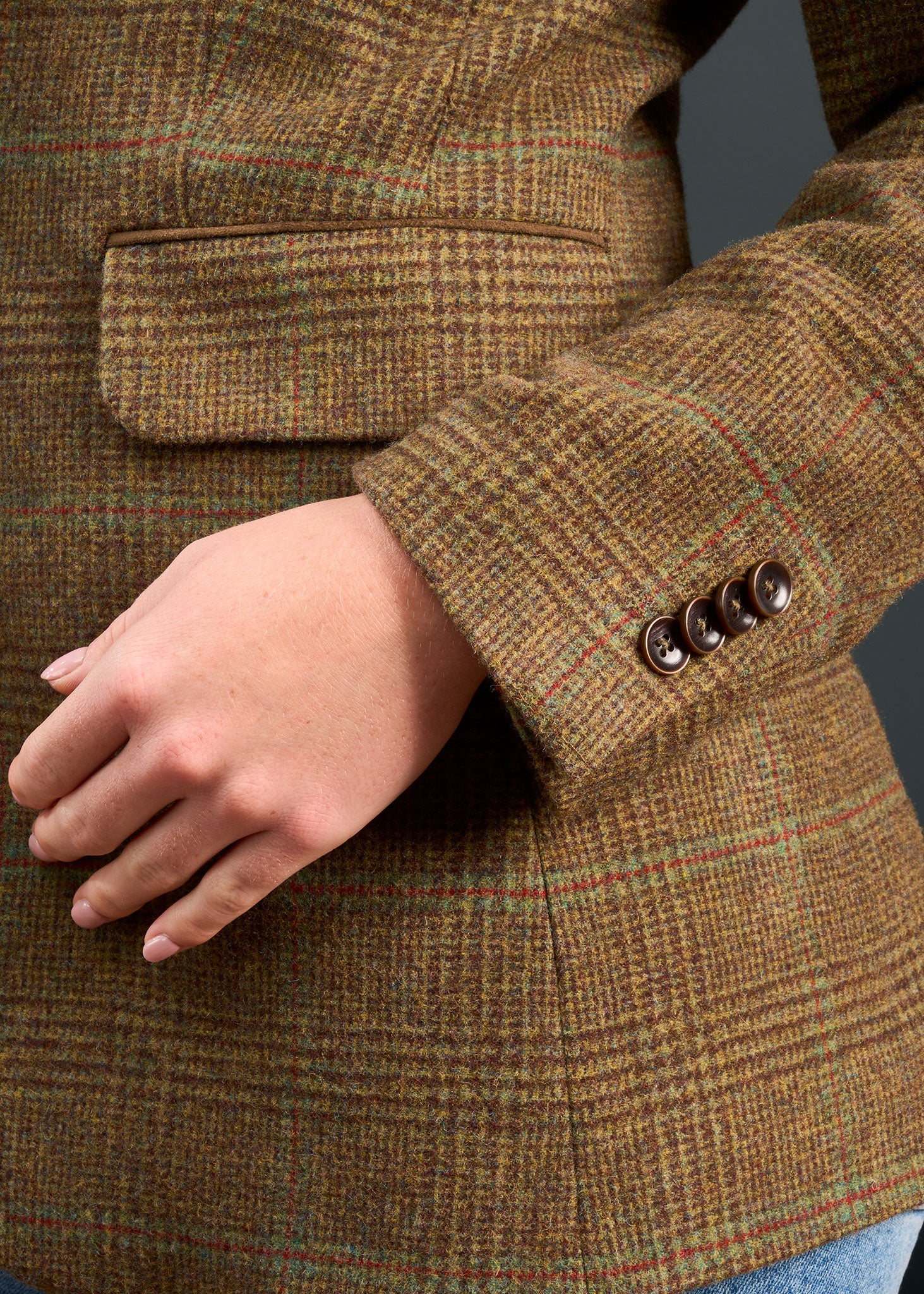 Surrey Ladies Tweed Water Repellent Blazer in Marsh - Regular Fit - Image 4