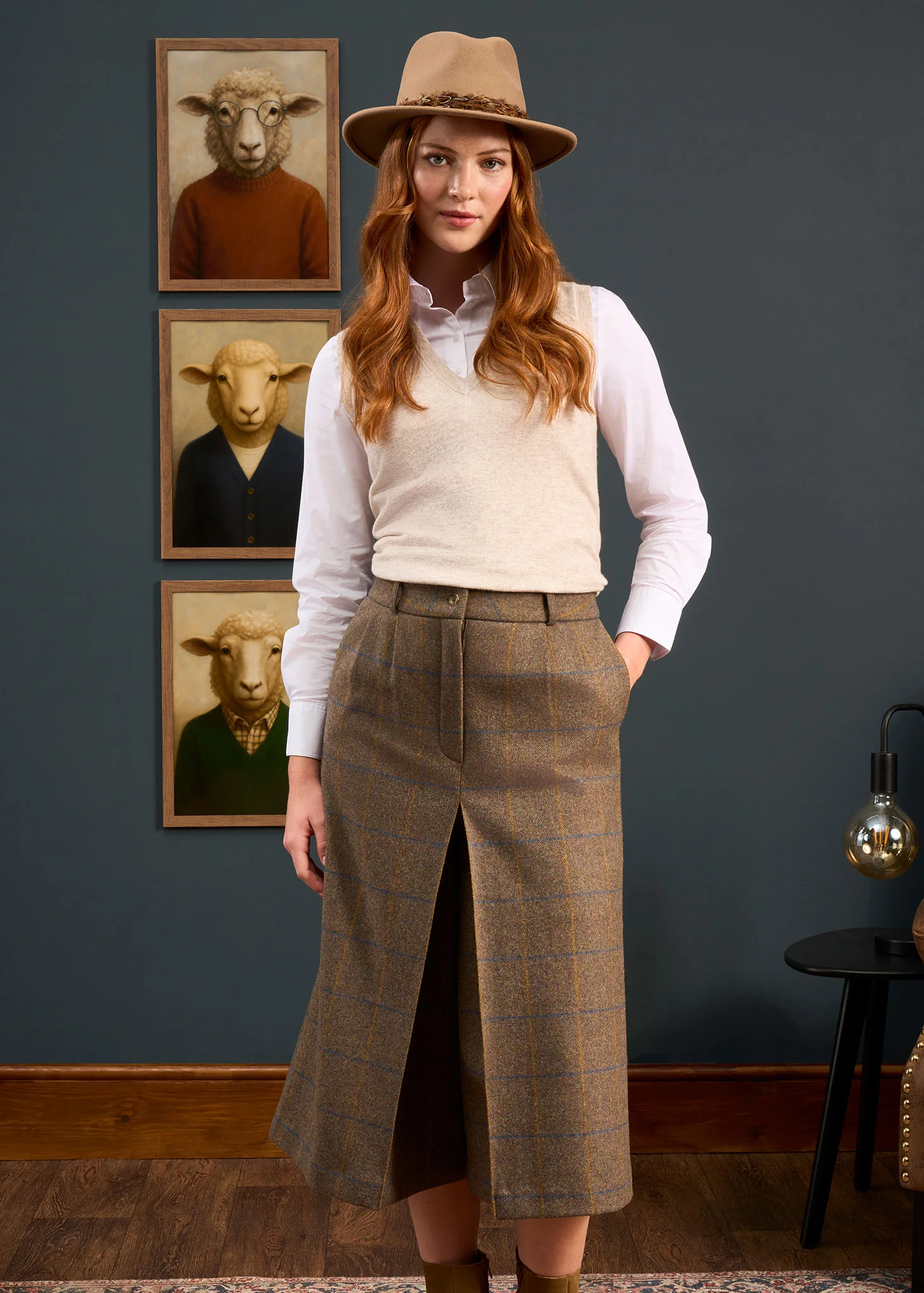 Surrey Ladies Tweed Water Repellent Culottes in Seabrook  -  Regular Fit - Image 2