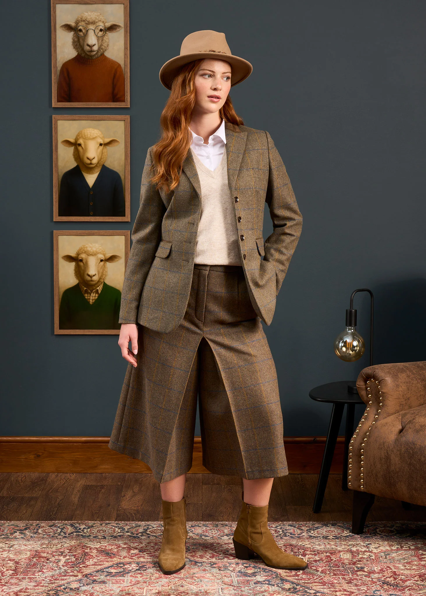 Surrey Ladies Tweed Water Repellent Culottes in Seabrook  -  Regular Fit - Image 5