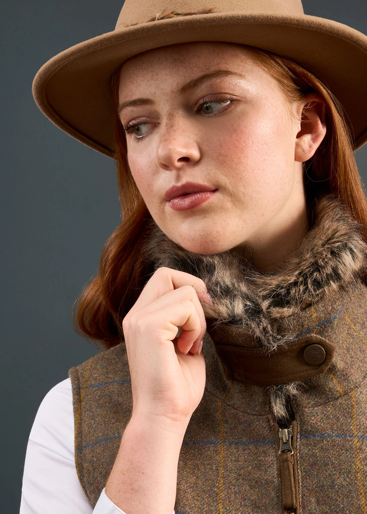 Surrey Ladies Tweed Water Repellent Gilet in Seabrook  -  Regular Fit - Image 4