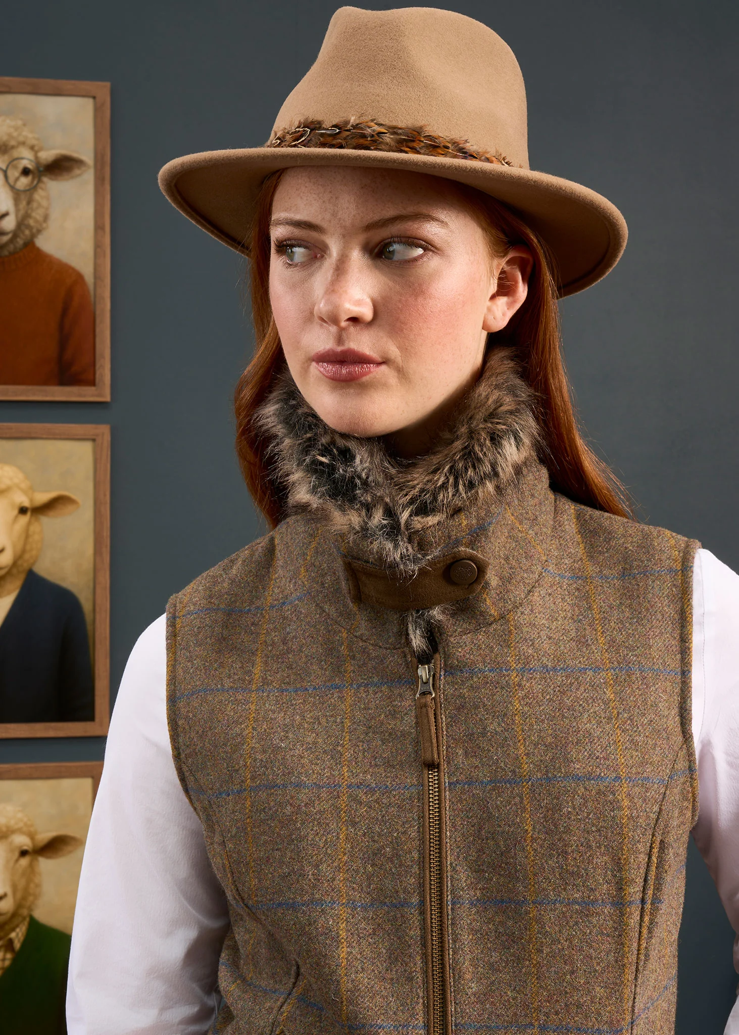 Surrey Ladies Tweed Water Repellent Gilet in Seabrook  -  Regular Fit - Image 5