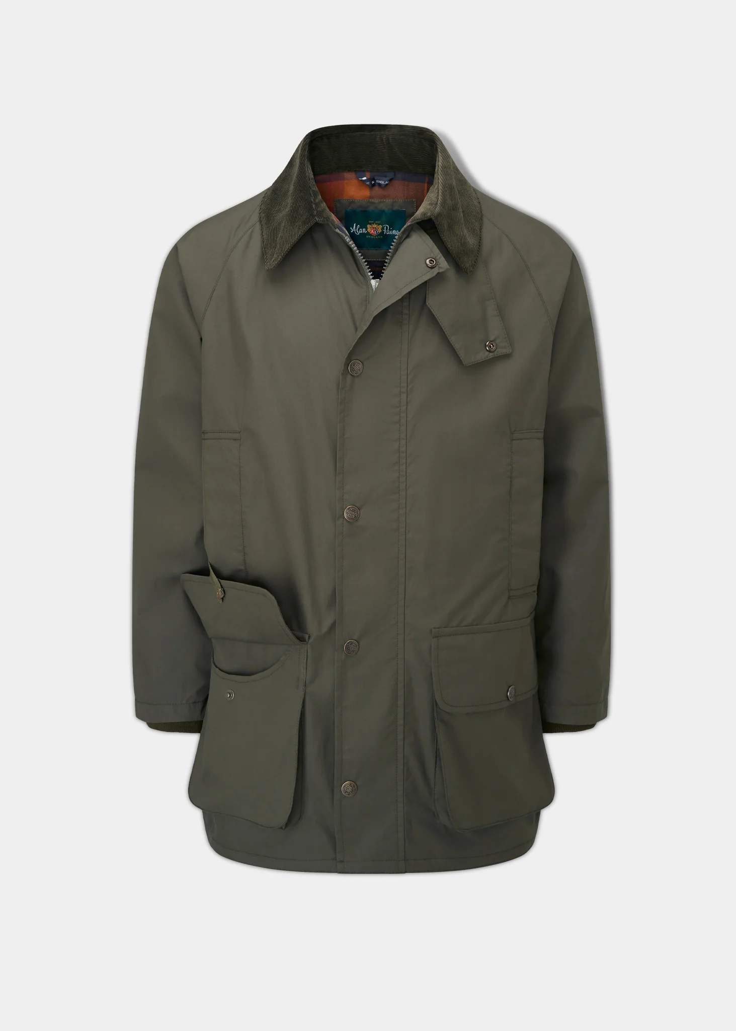Surrey Men's Cotton Water Repellent Jacket in Olive  -  Regular Fit