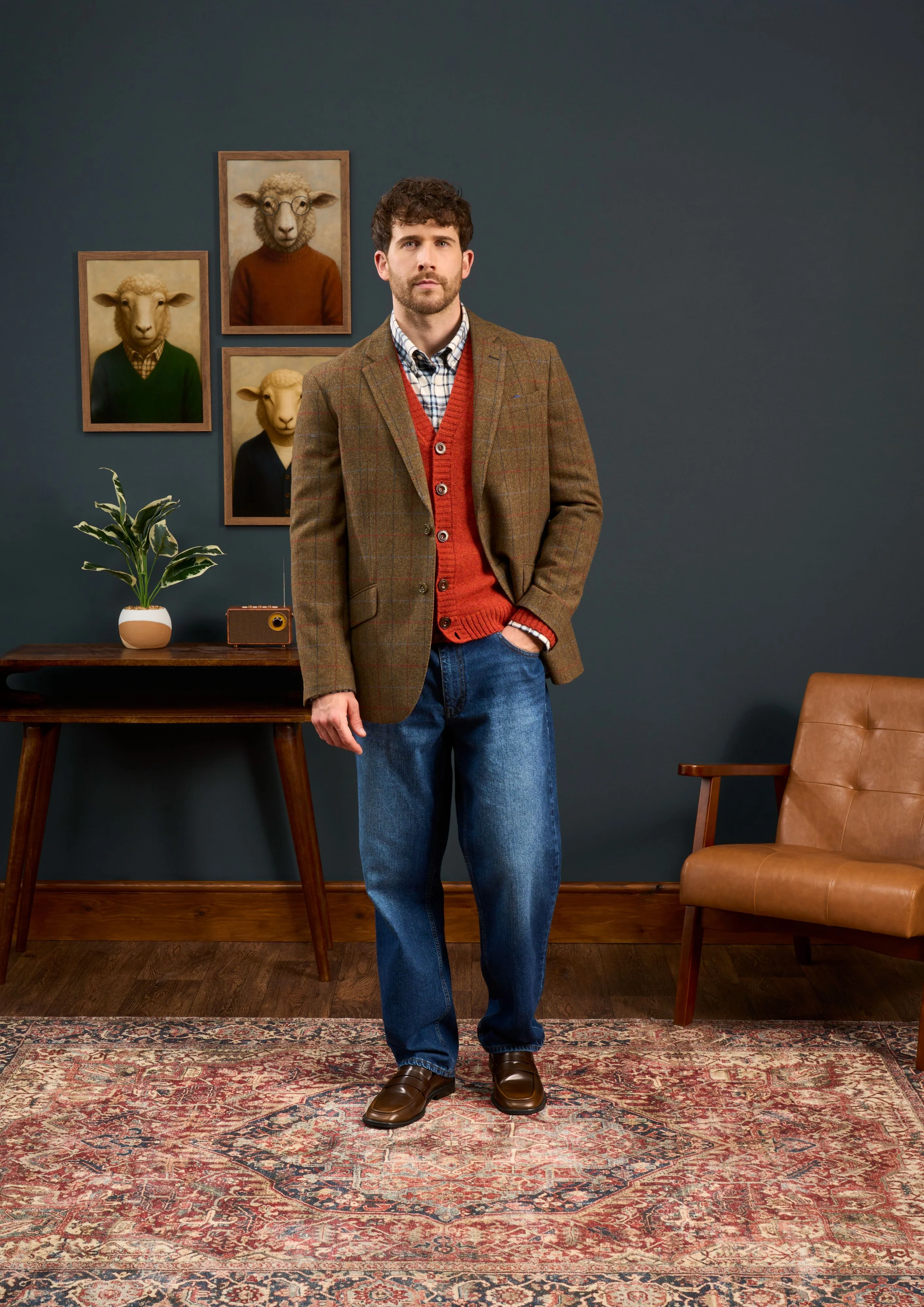 Surrey Men's Tweed Water Repellent Lined Blazer in Hawkswood - Regular Fit - Image 3