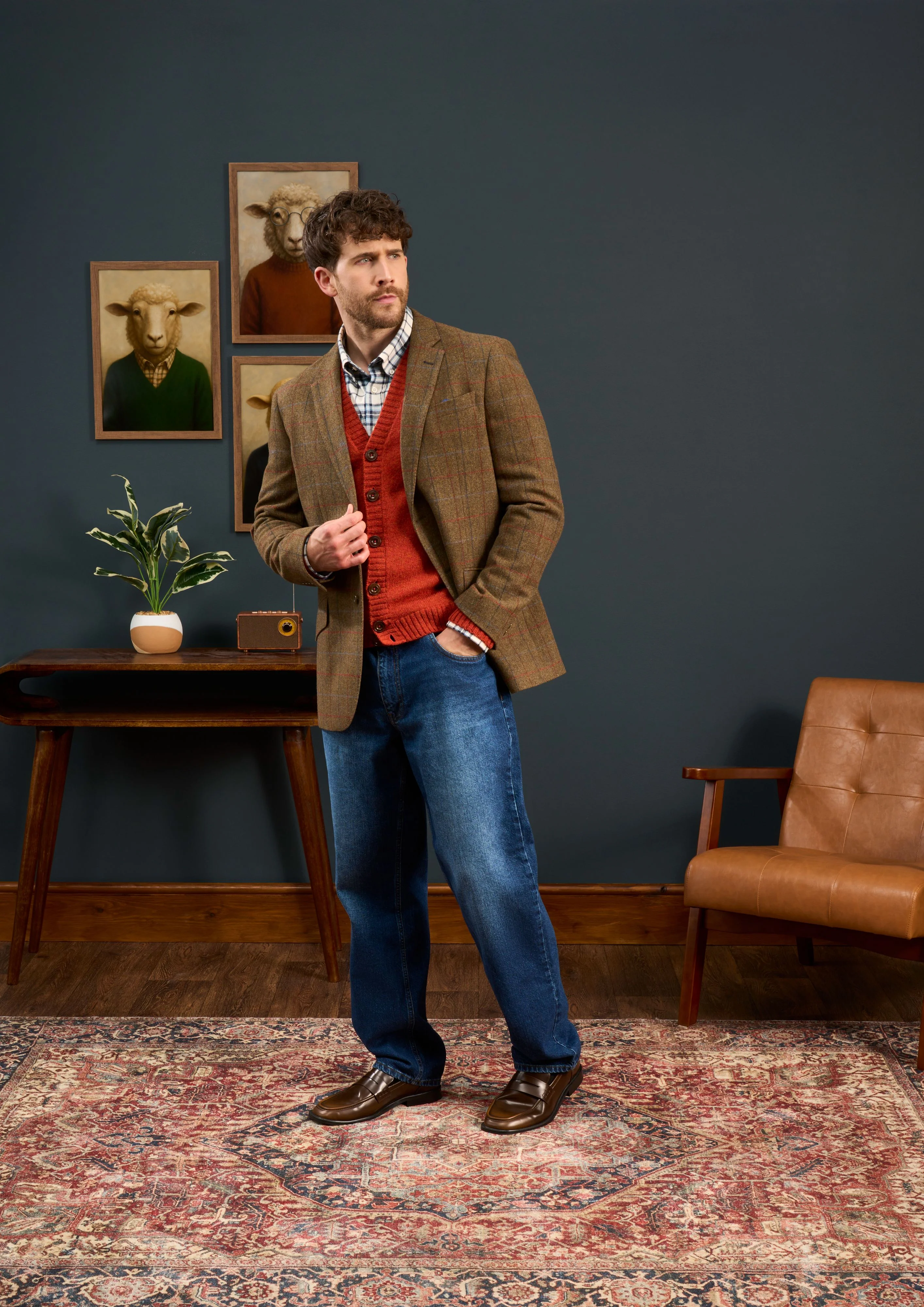 Surrey Men's Tweed Water Repellent Lined Blazer in Hawkswood - Regular Fit - Image 5