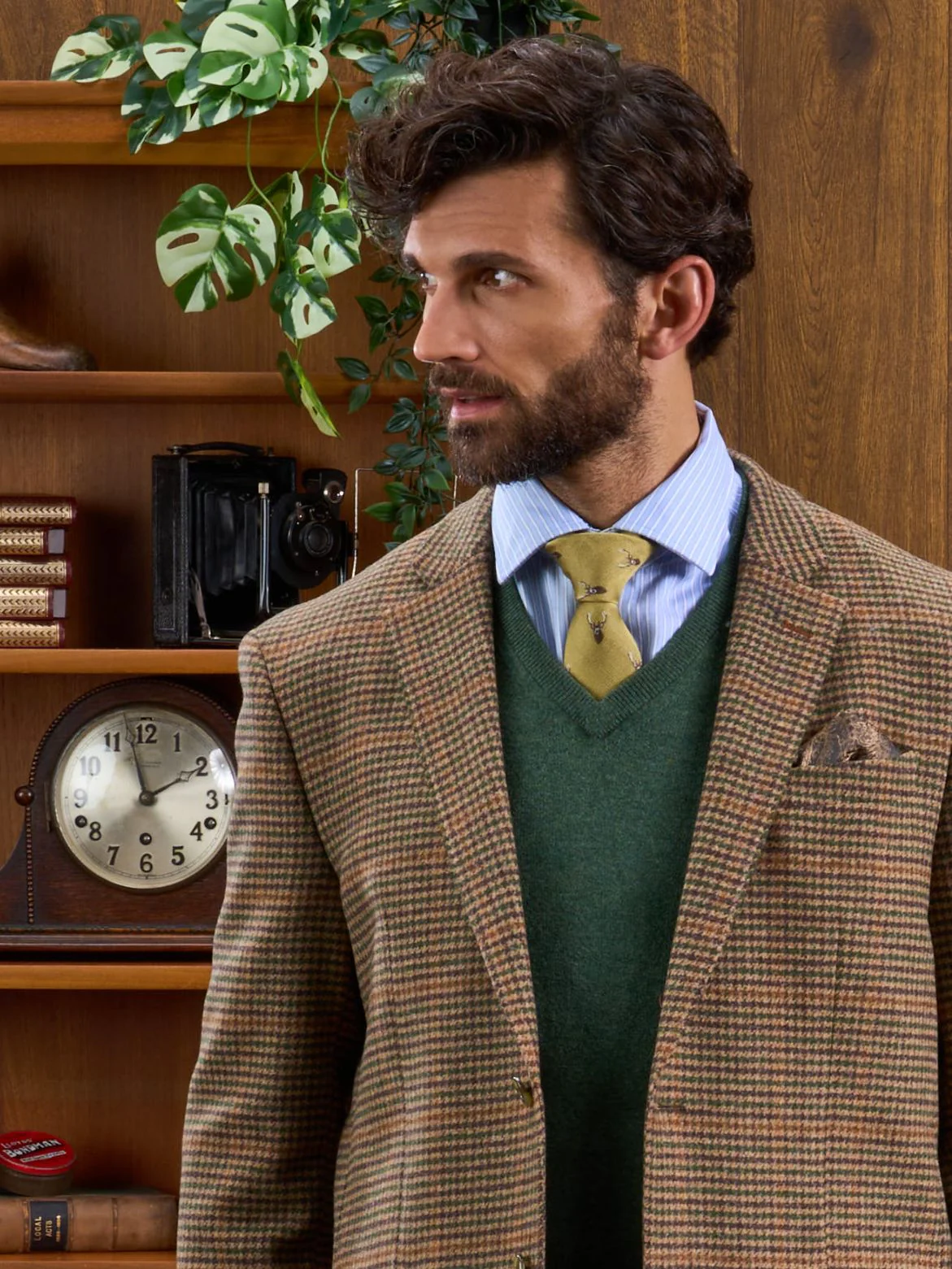 Surrey Tweed Lined Blazer In Sycamore - Regular Fit - Image 3