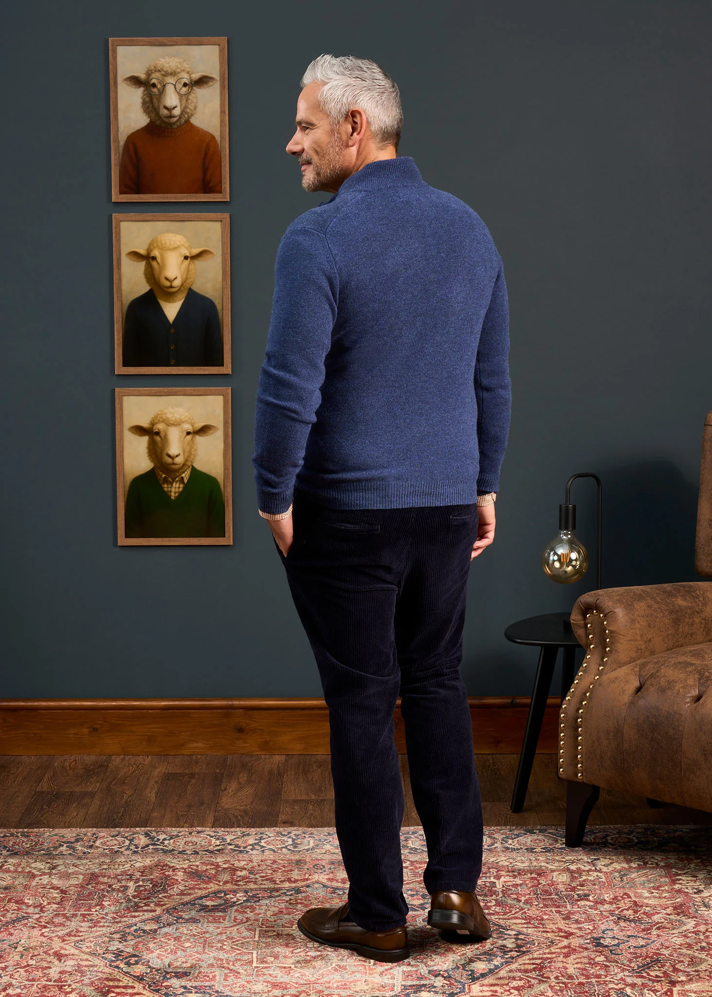 Sutherland Lambswool 1/4 Zip Jumper in Rhapsody - Regular Fit - Image 4