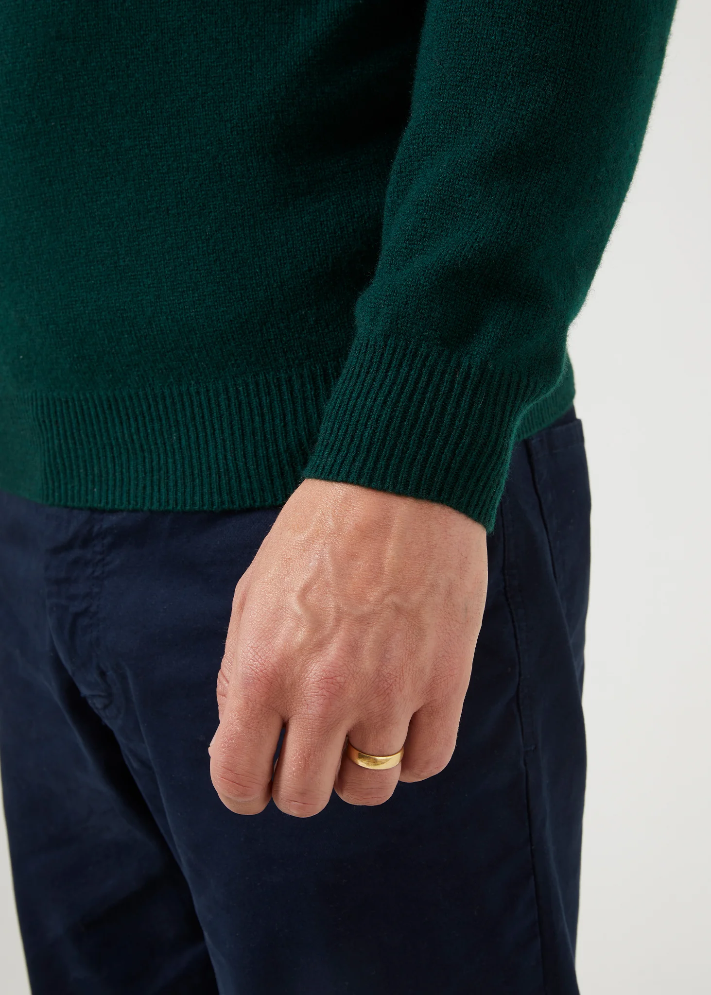 Sutherland Lambswool 1/4 Zip Jumper in Tartan Green - Regular Fit - Image 5