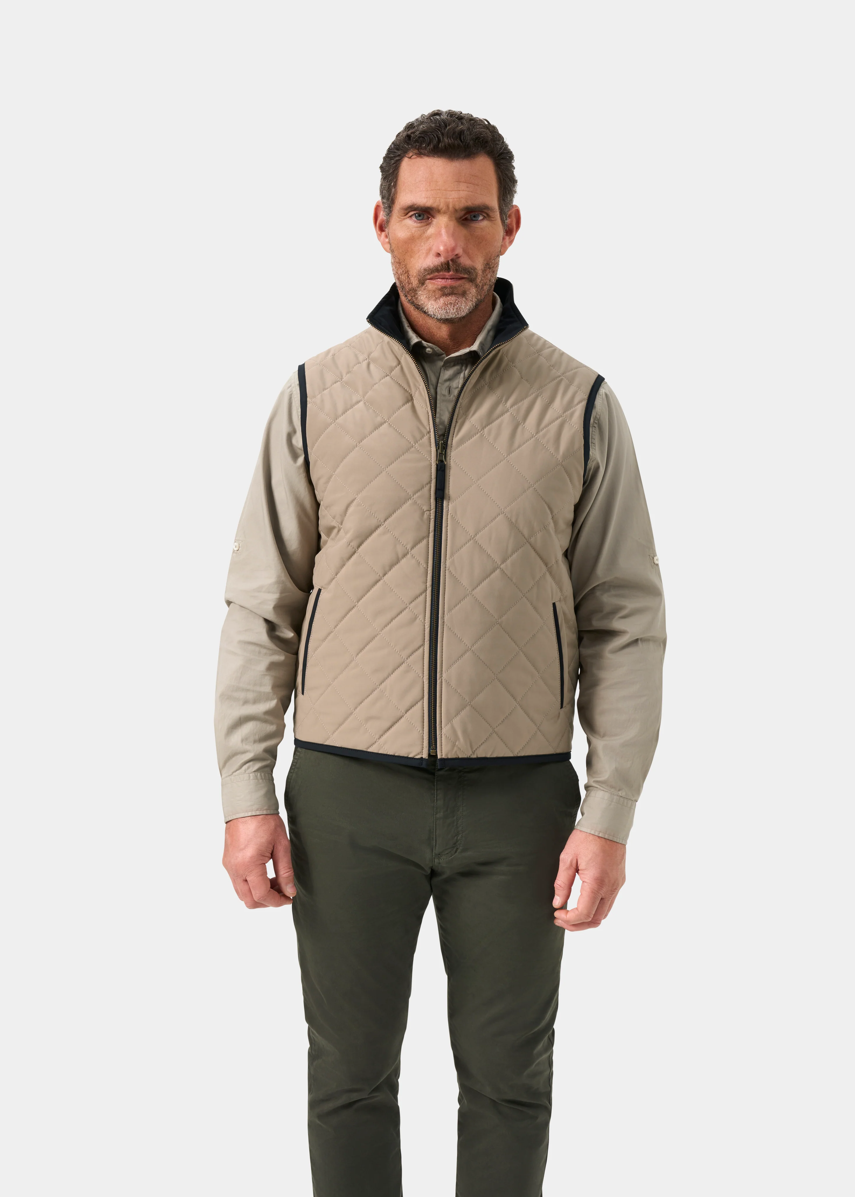 Swifthall Reversible City Gilet In Navy and Beige - Image 6