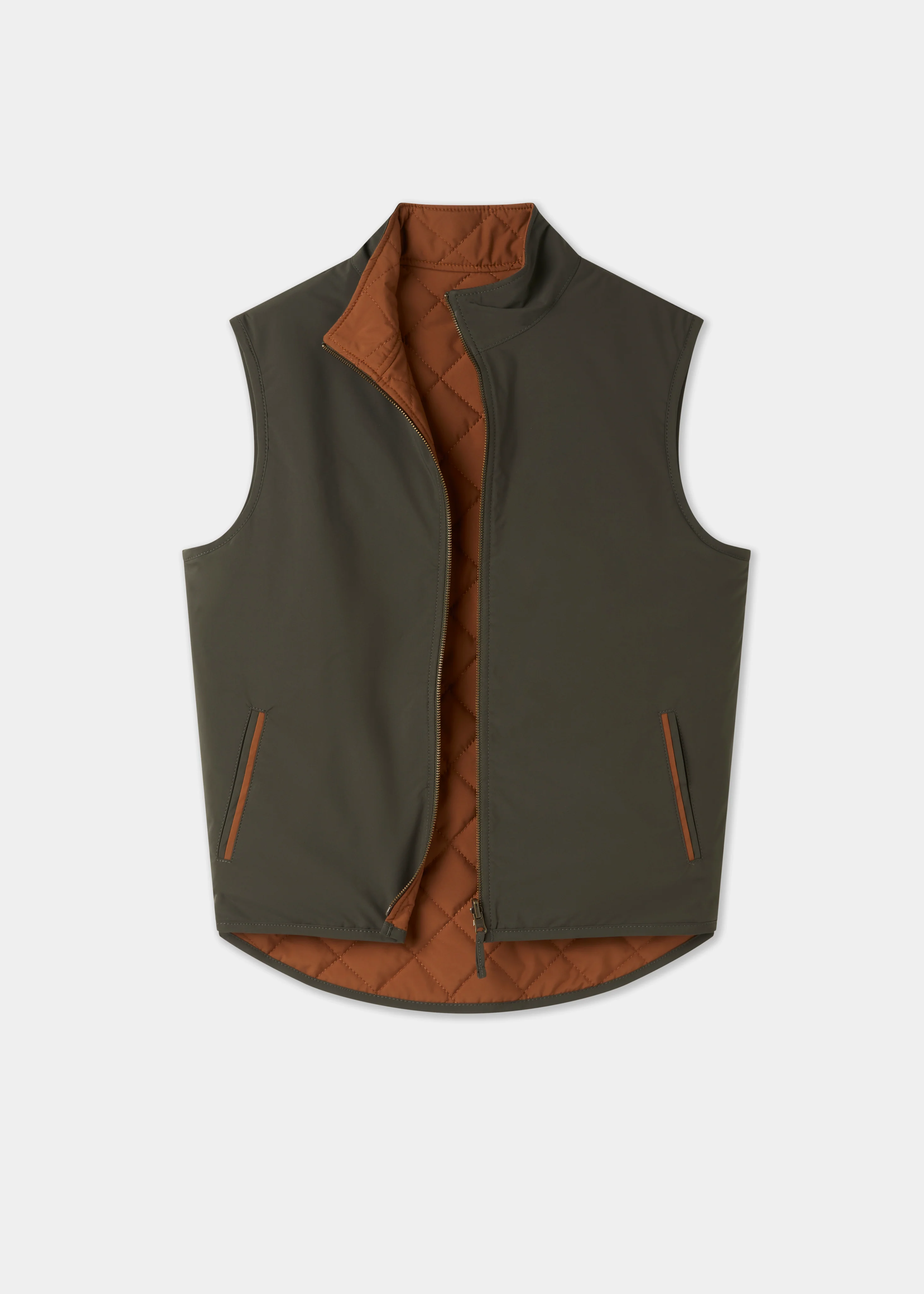 Swifthall Reversible City Gilet In Olive and Cider