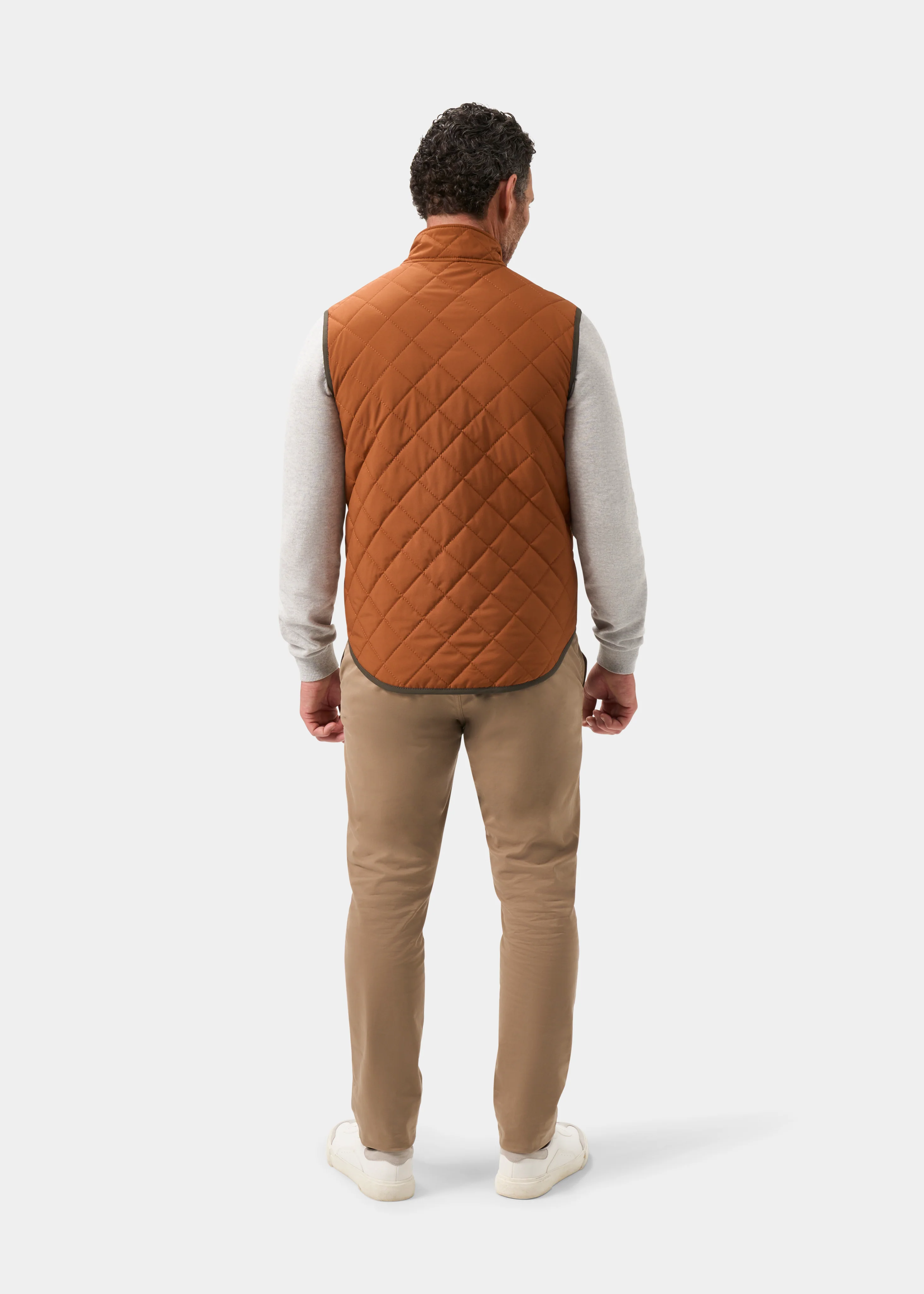 Swifthall Reversible City Gilet In Olive and Cider - Image 10