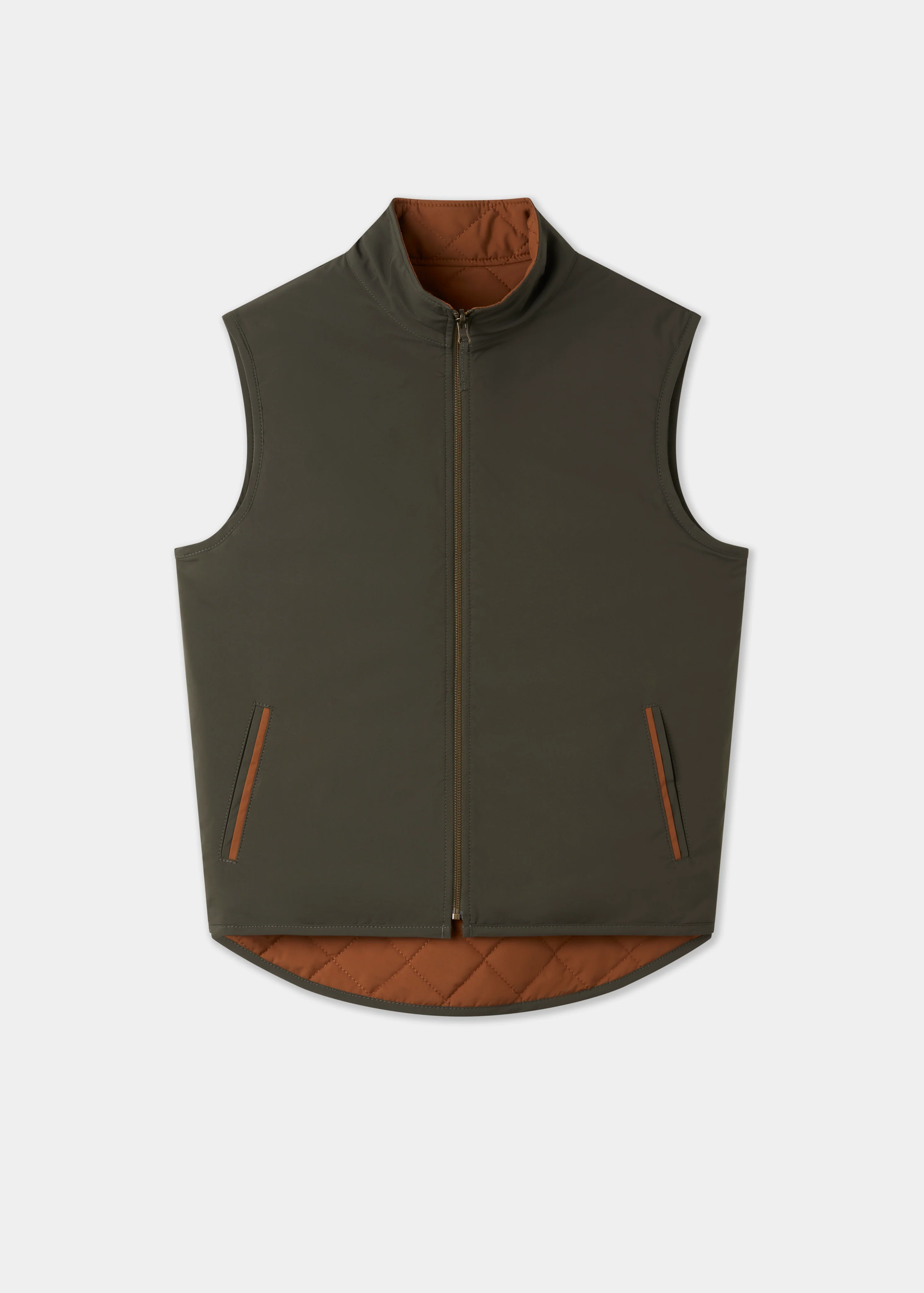 Swifthall Reversible City Gilet In Olive and Cider - Image 6