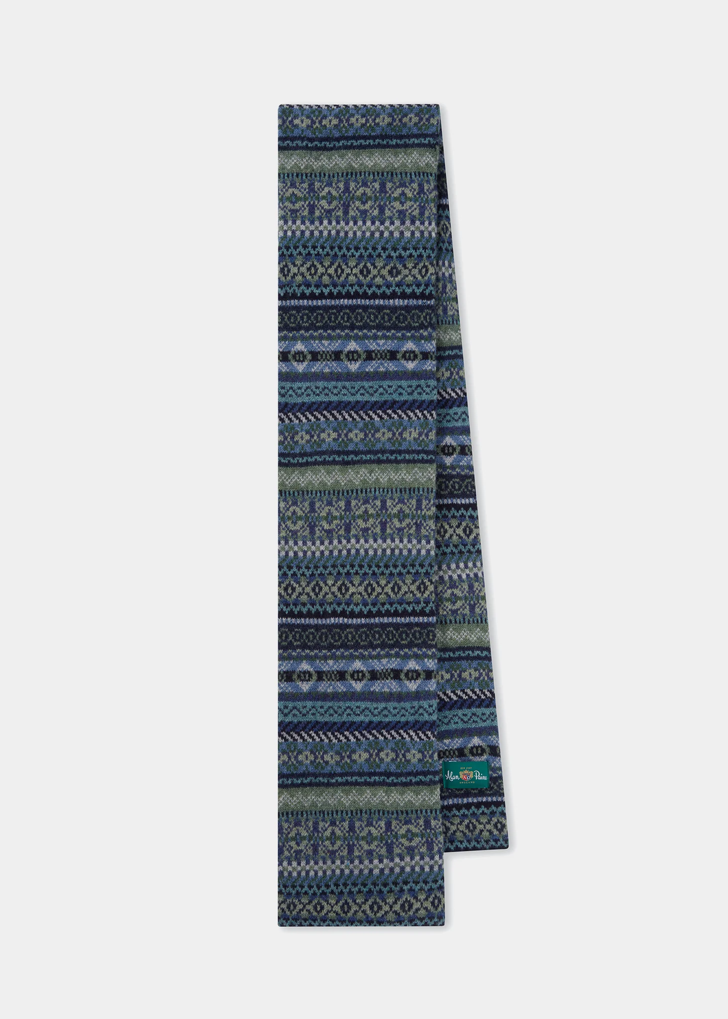 Tideswell Men's Knitted Wool Scarf In Navy
