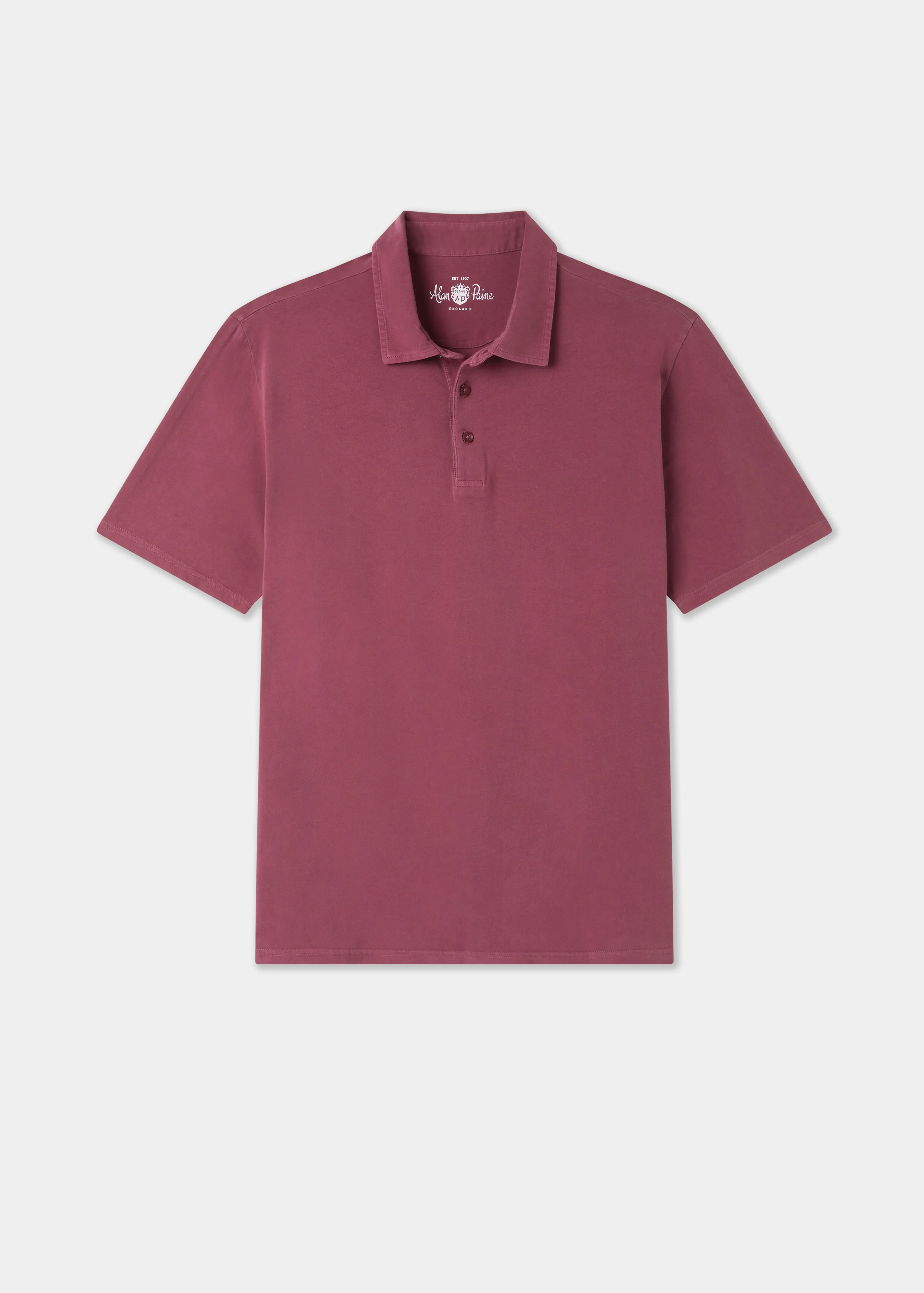 Tutbury Faded Dye Polo Shirt In Claret