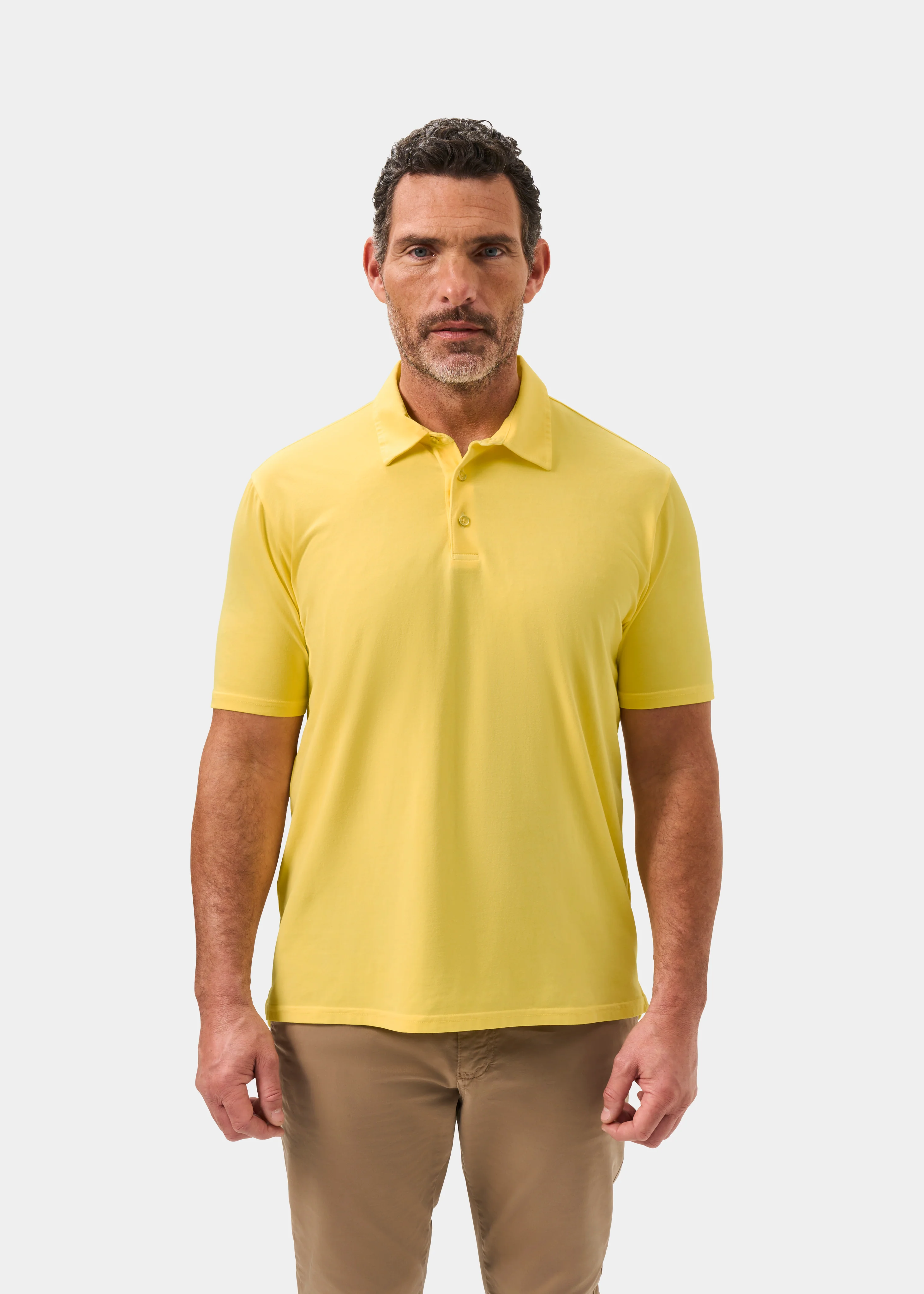 Tutbury Faded Dye Polo Shirt In Lemon - Image 5
