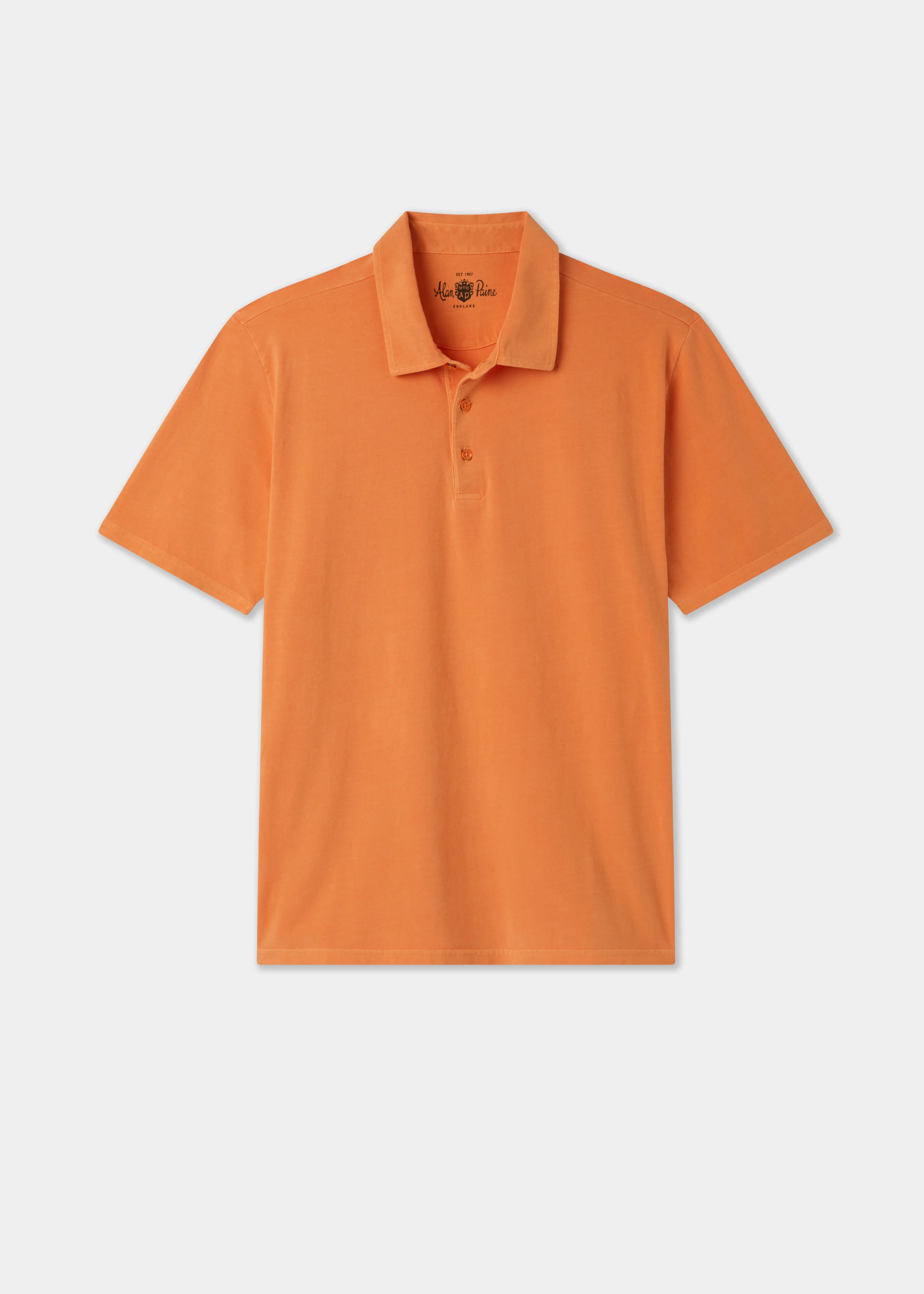 Tutbury Faded Dye Polo Shirt In Orange