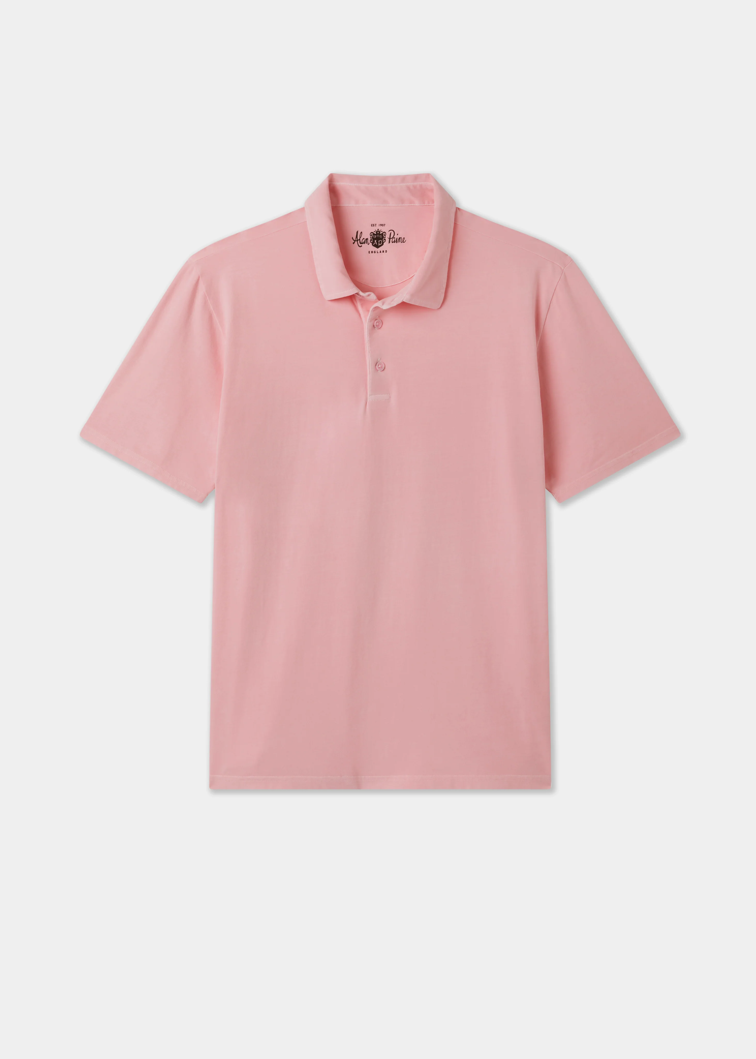 Tutbury Faded Dye Polo Shirt In Pale Pink