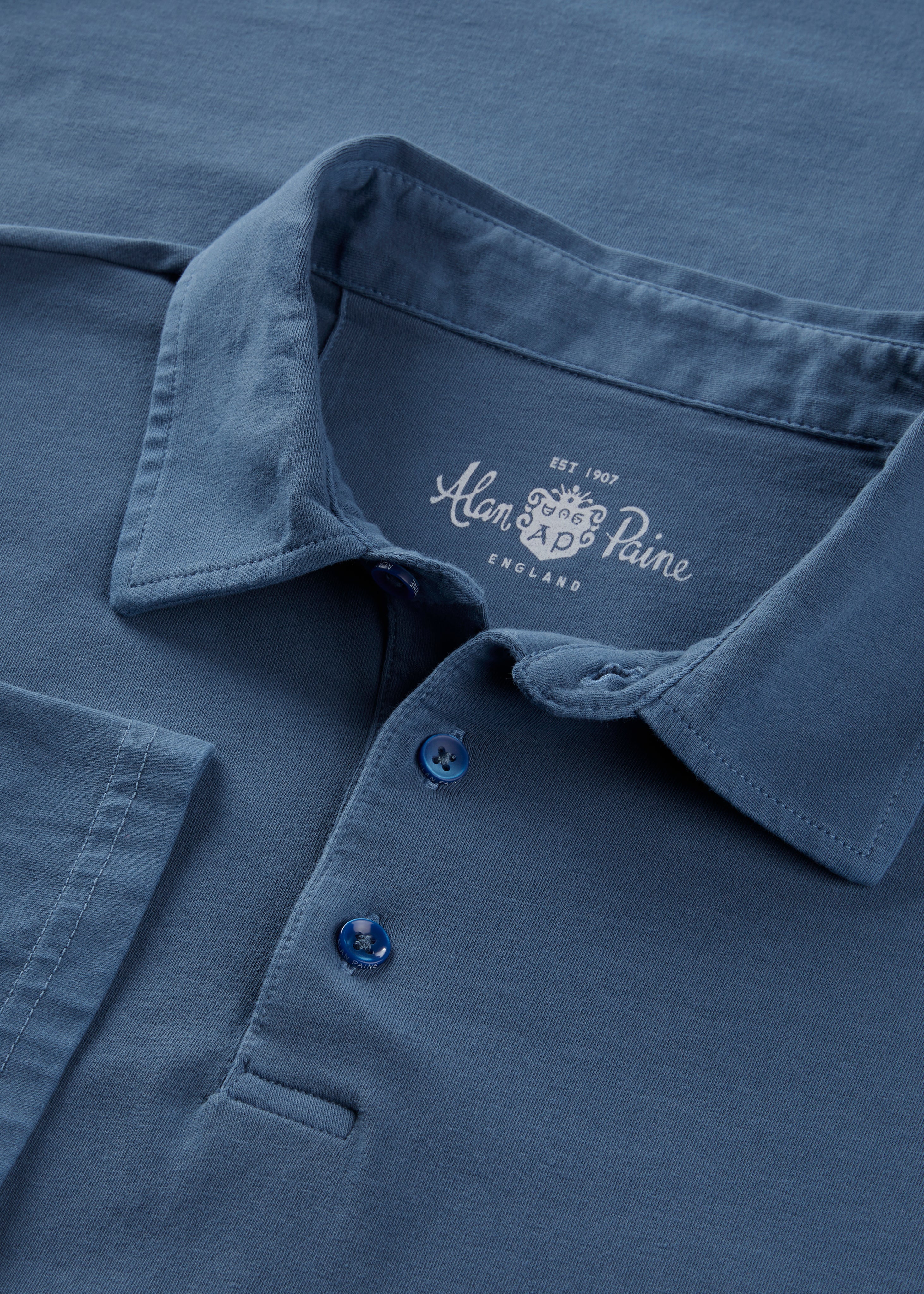 Tutbury Faded Dye Polo Shirt In Regatta - Image 3