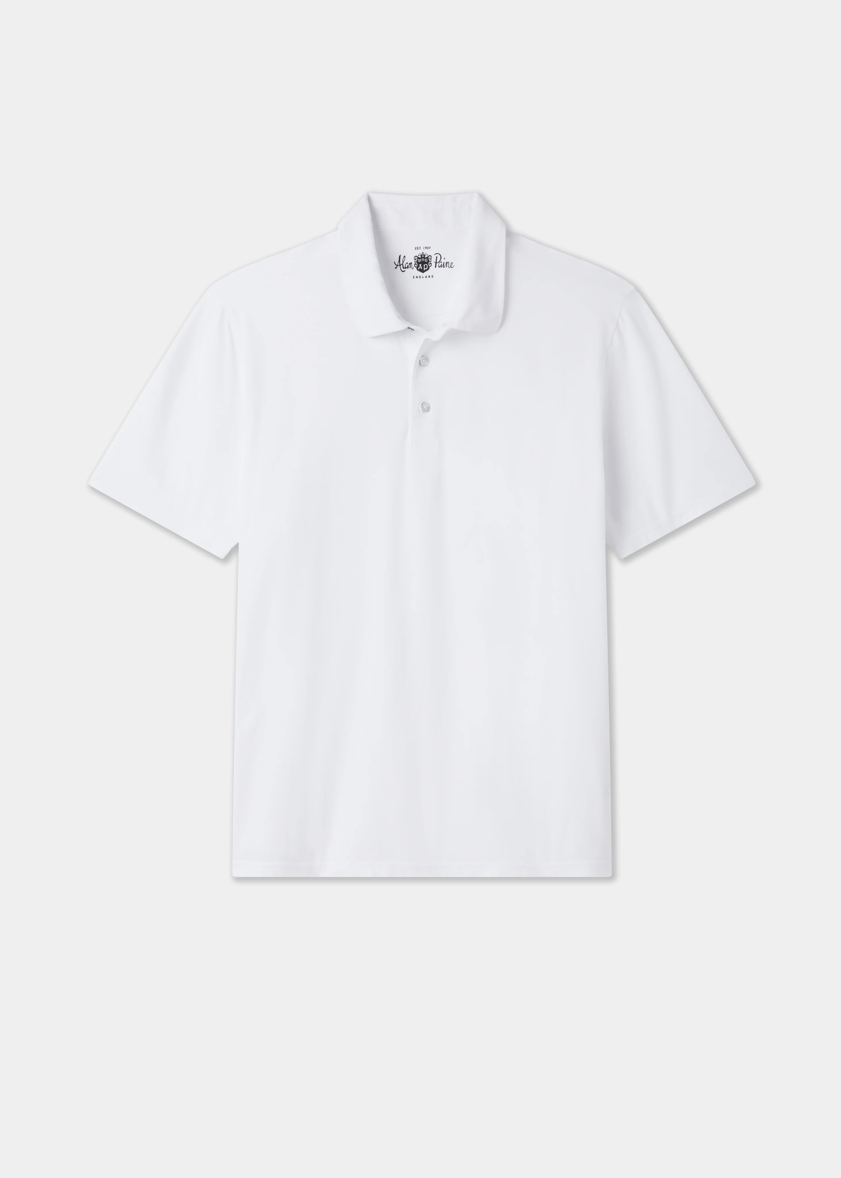 Tutbury Faded Dye Polo Shirt In White