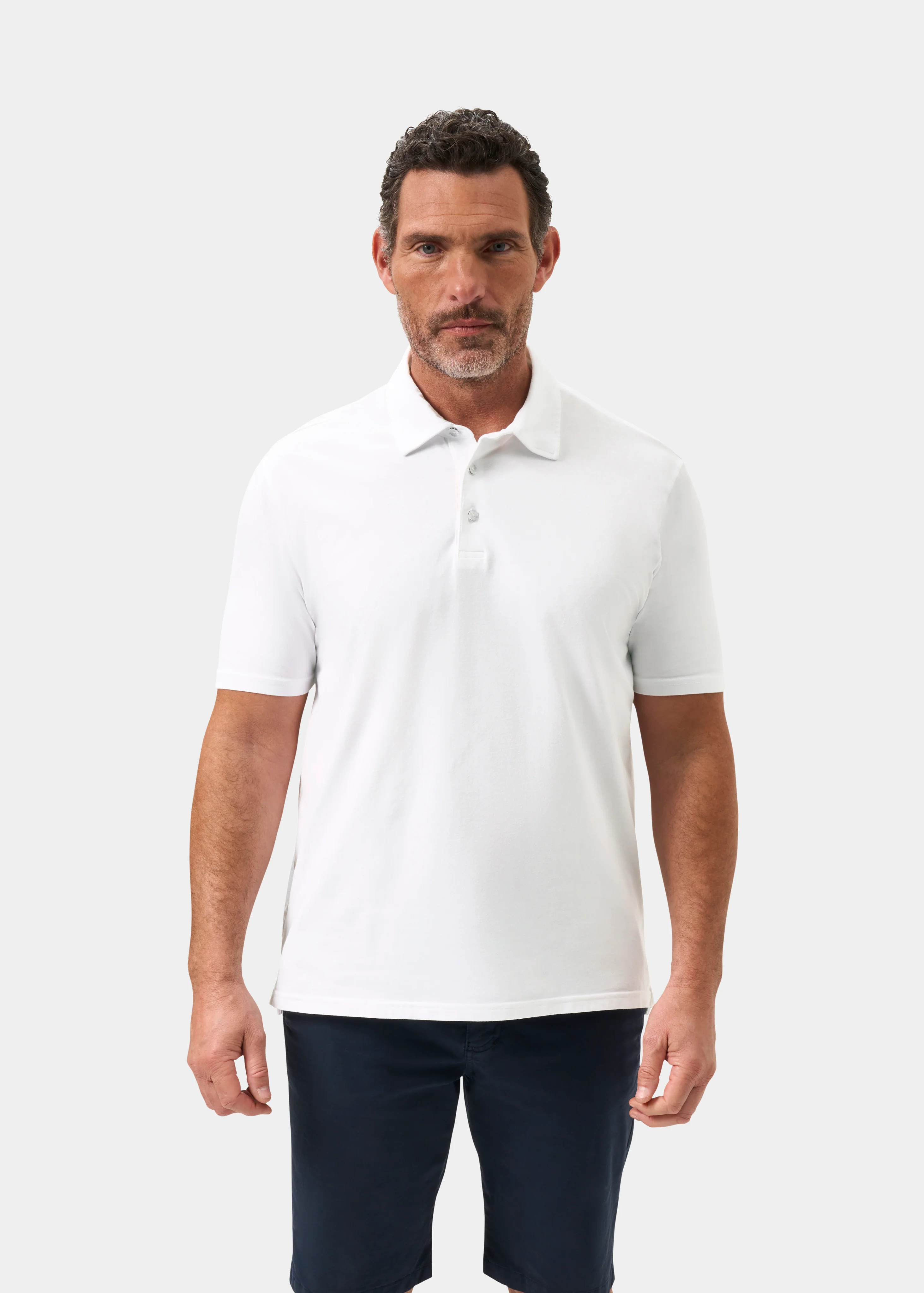 Tutbury Faded Dye Polo Shirt In White - Image 5