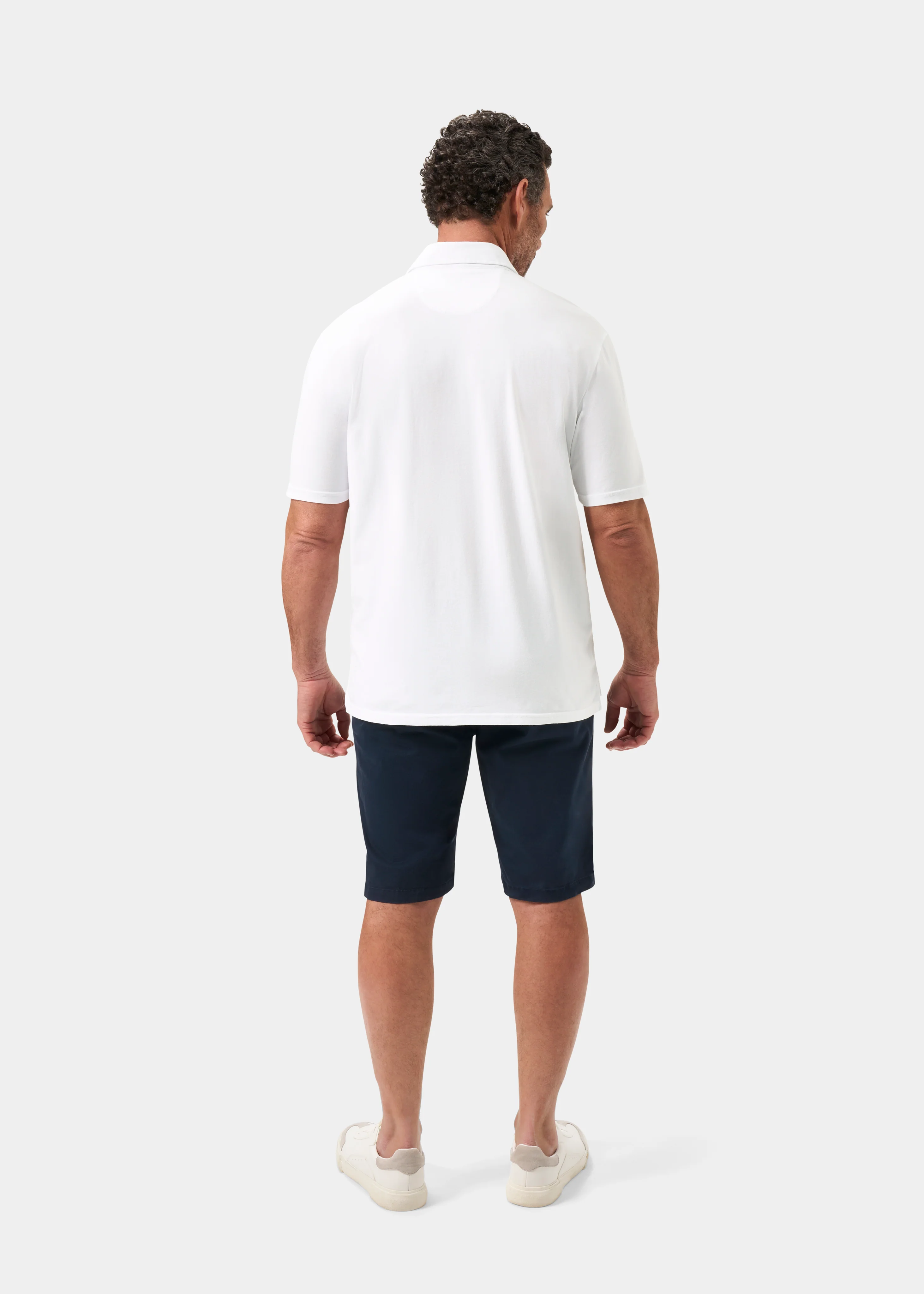 Tutbury Faded Dye Polo Shirt In White - Image 7