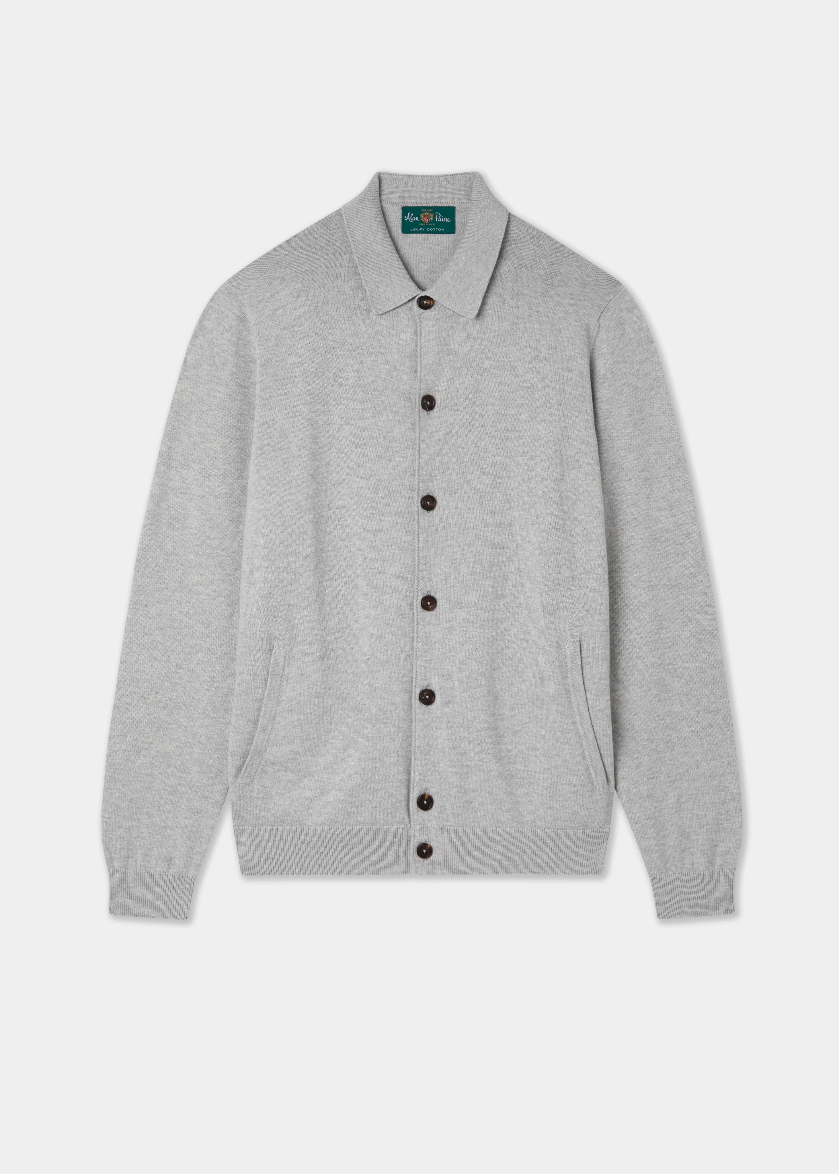 Tyneham Men's Cotton Cashmere Button Through Shirt In Dove