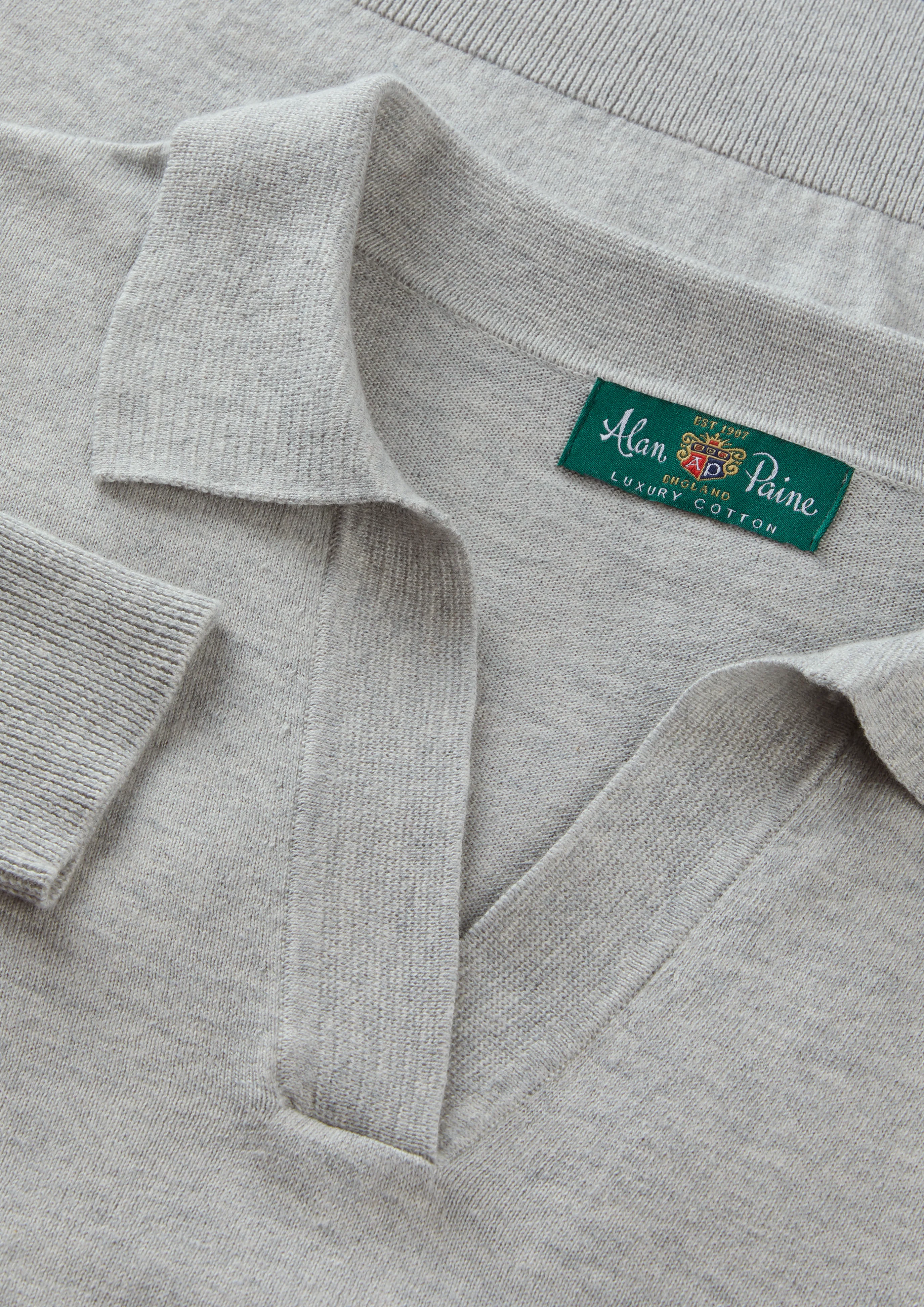 Uma Cotton Cashmere Open Placket Jumper In Dove - Image 3