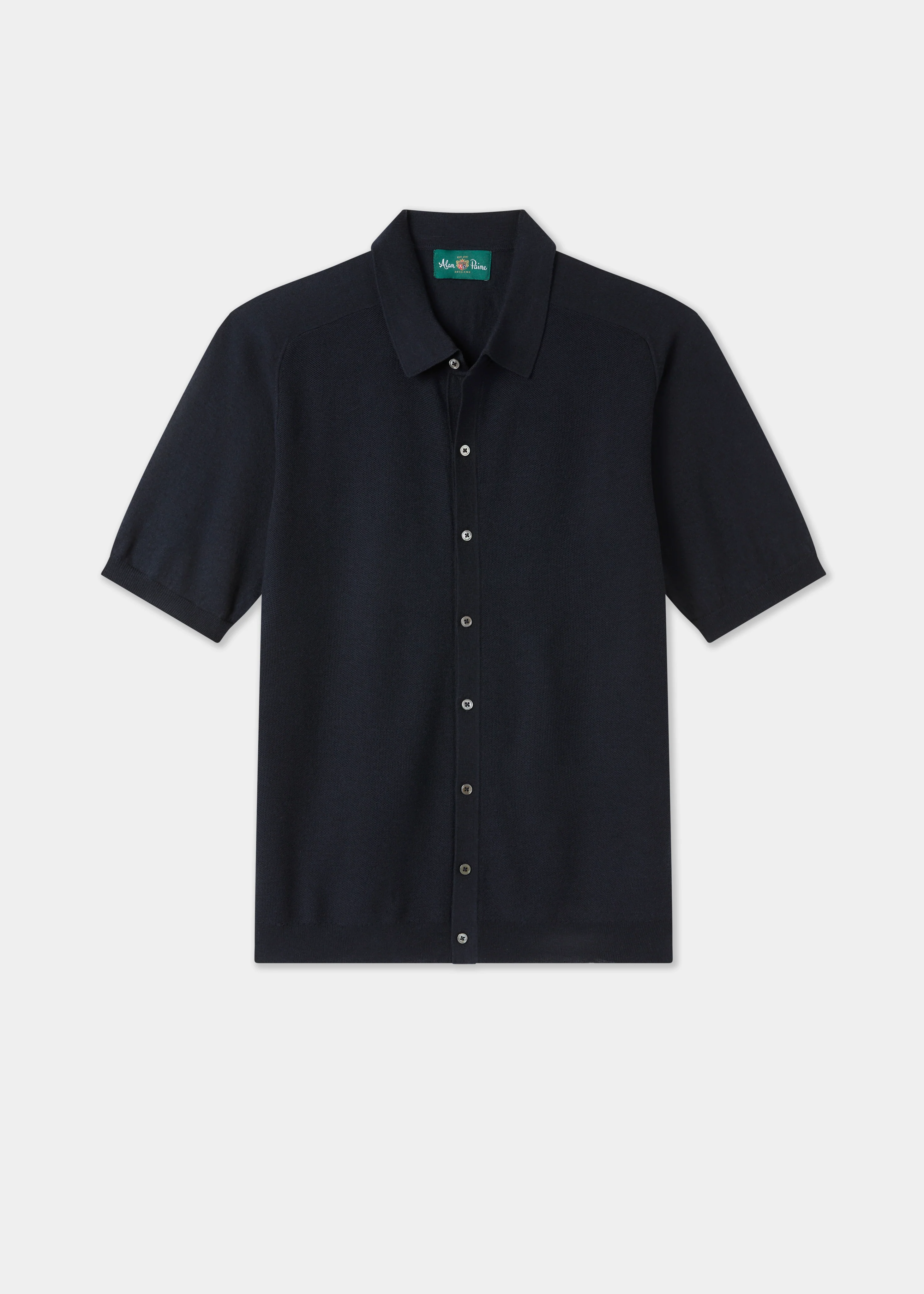 Wellswood Men's Cotton Merino Shirt In Dark Navy