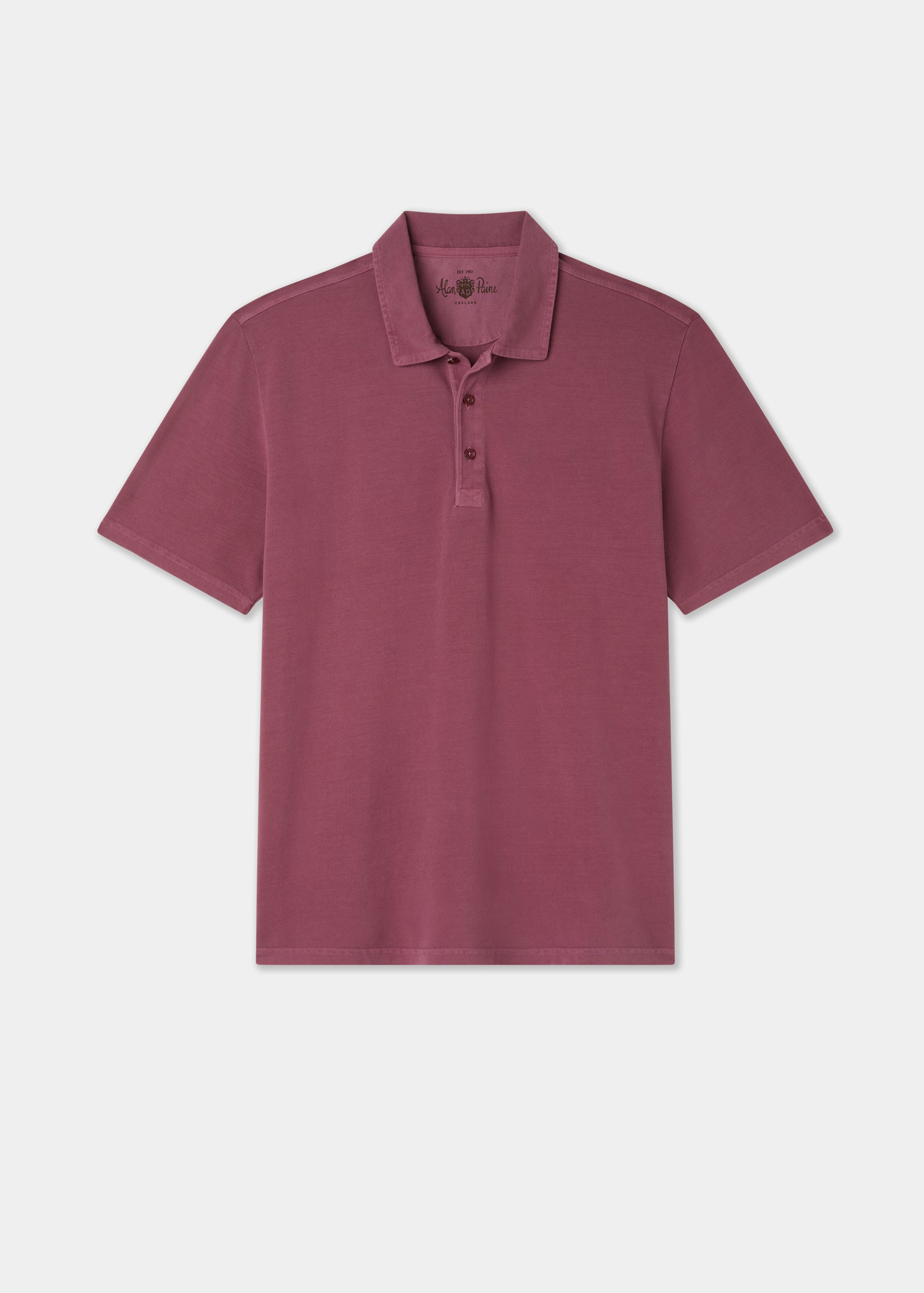 Weymouth Washed Effect Polo Shirt In Claret