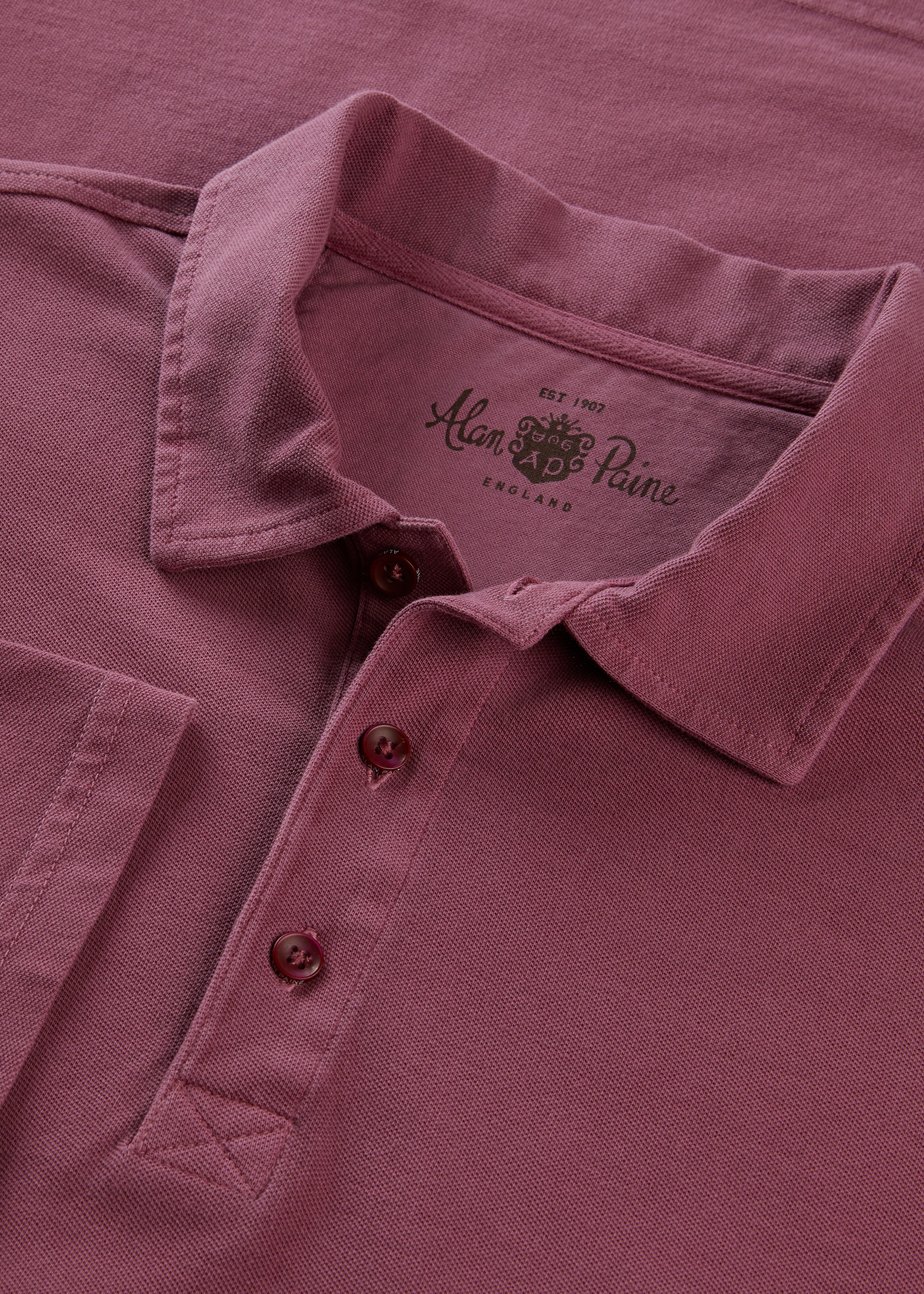 Weymouth Washed Effect Polo Shirt In Claret - Image 3