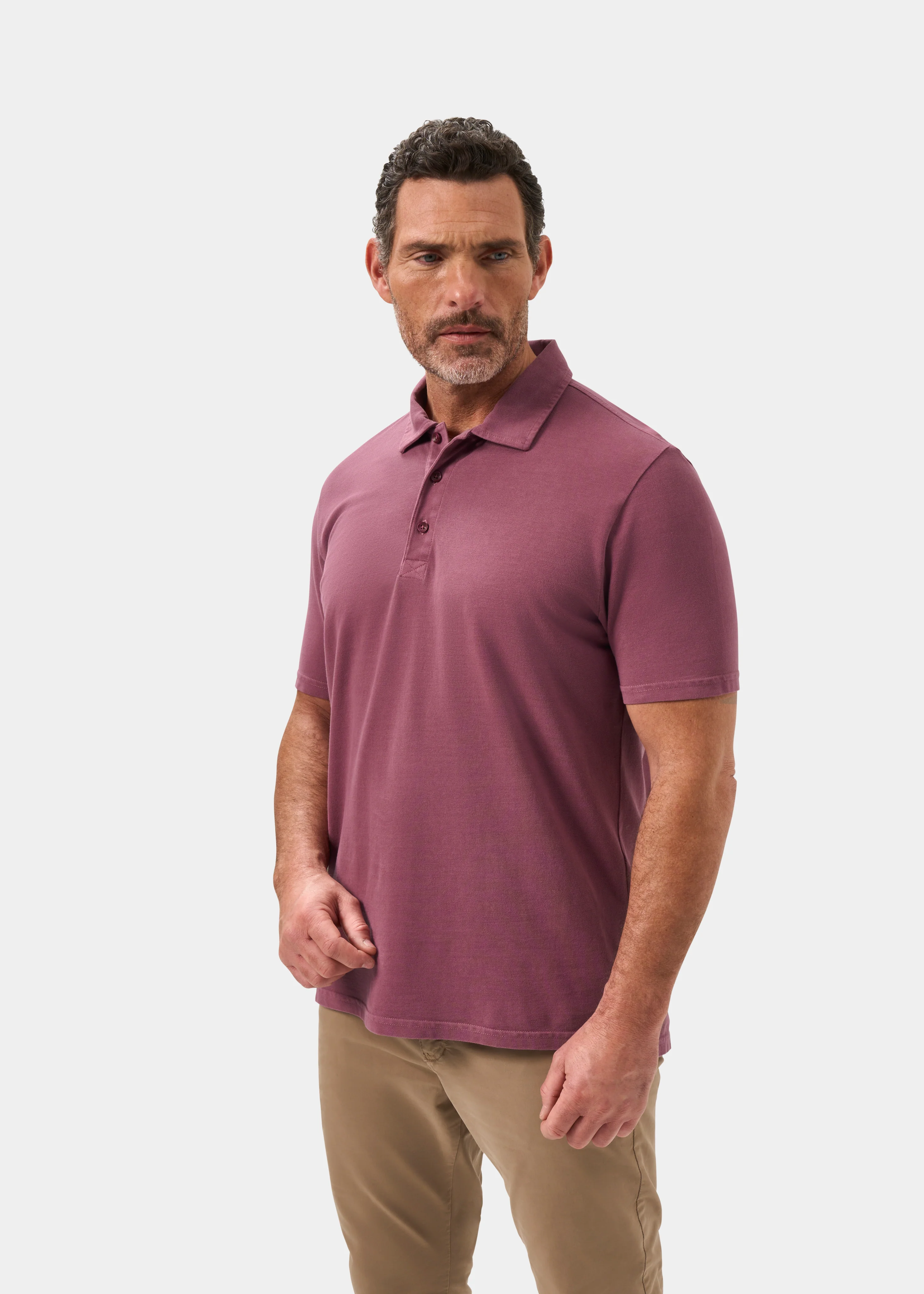 Weymouth Washed Effect Polo Shirt In Claret - Image 6