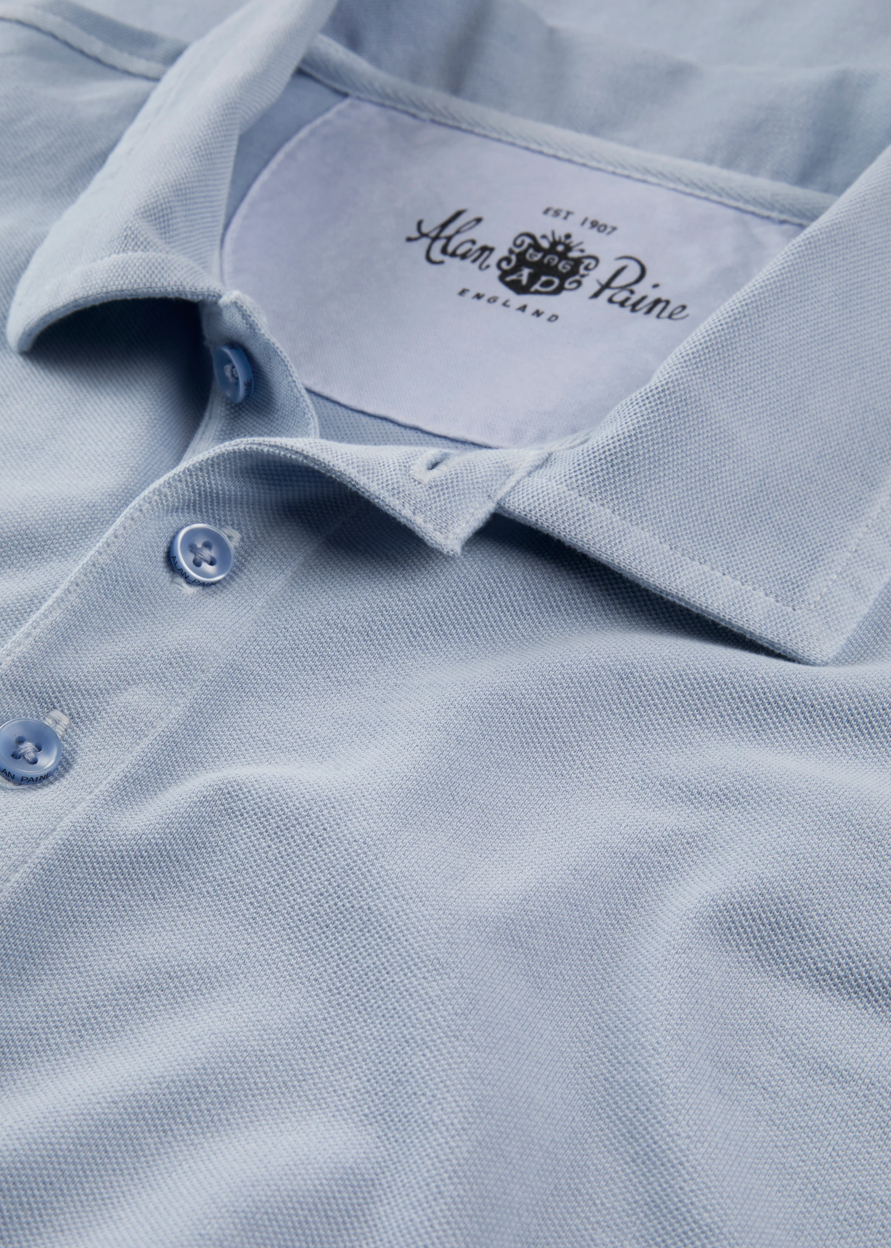 Weymouth Washed Effect Polo Shirt In Light Blue - Image 4