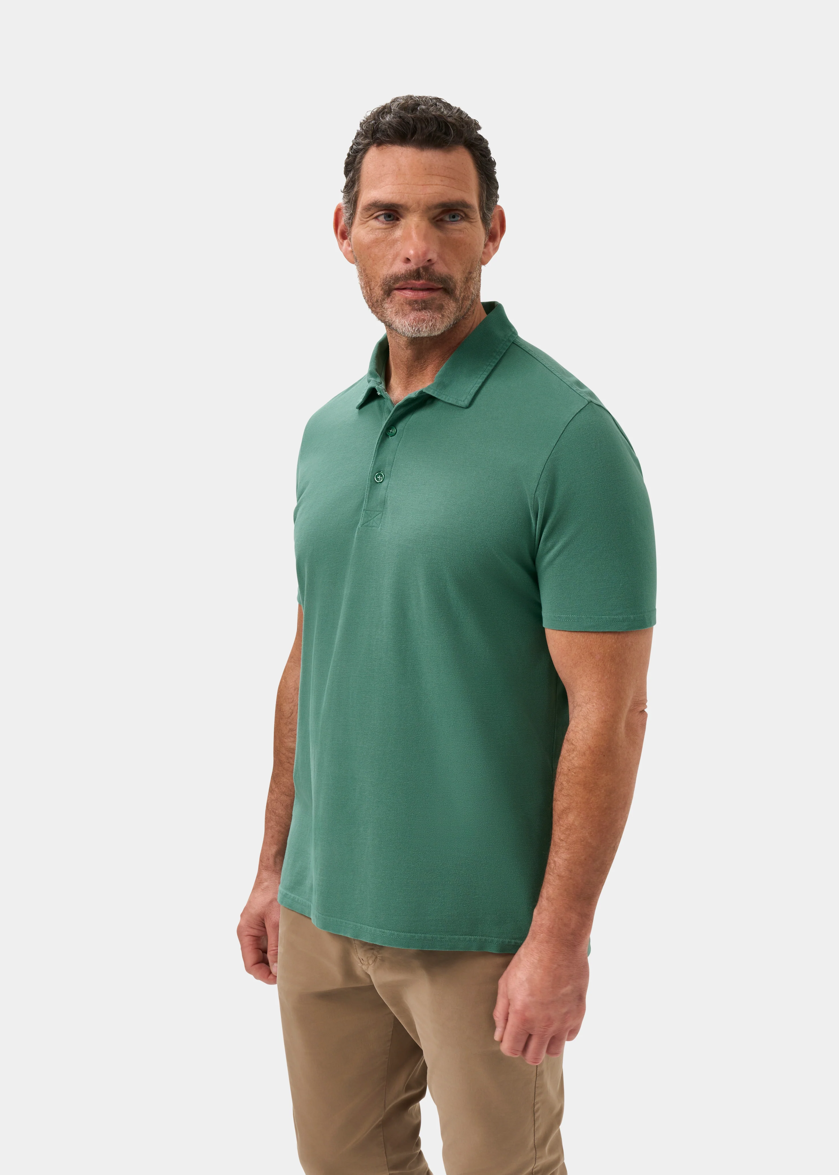 Weymouth Washed Effect Polo Shirt In Pine - Image 6