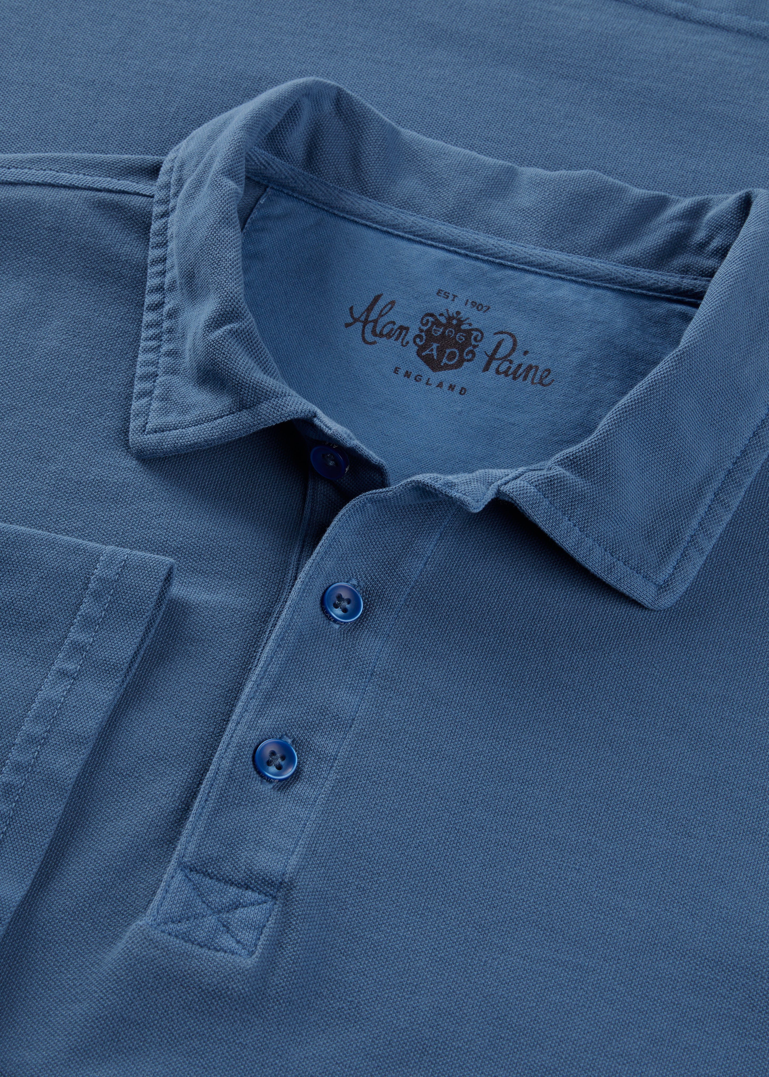 Weymouth Washed Effect Polo Shirt In Regatta - Image 3