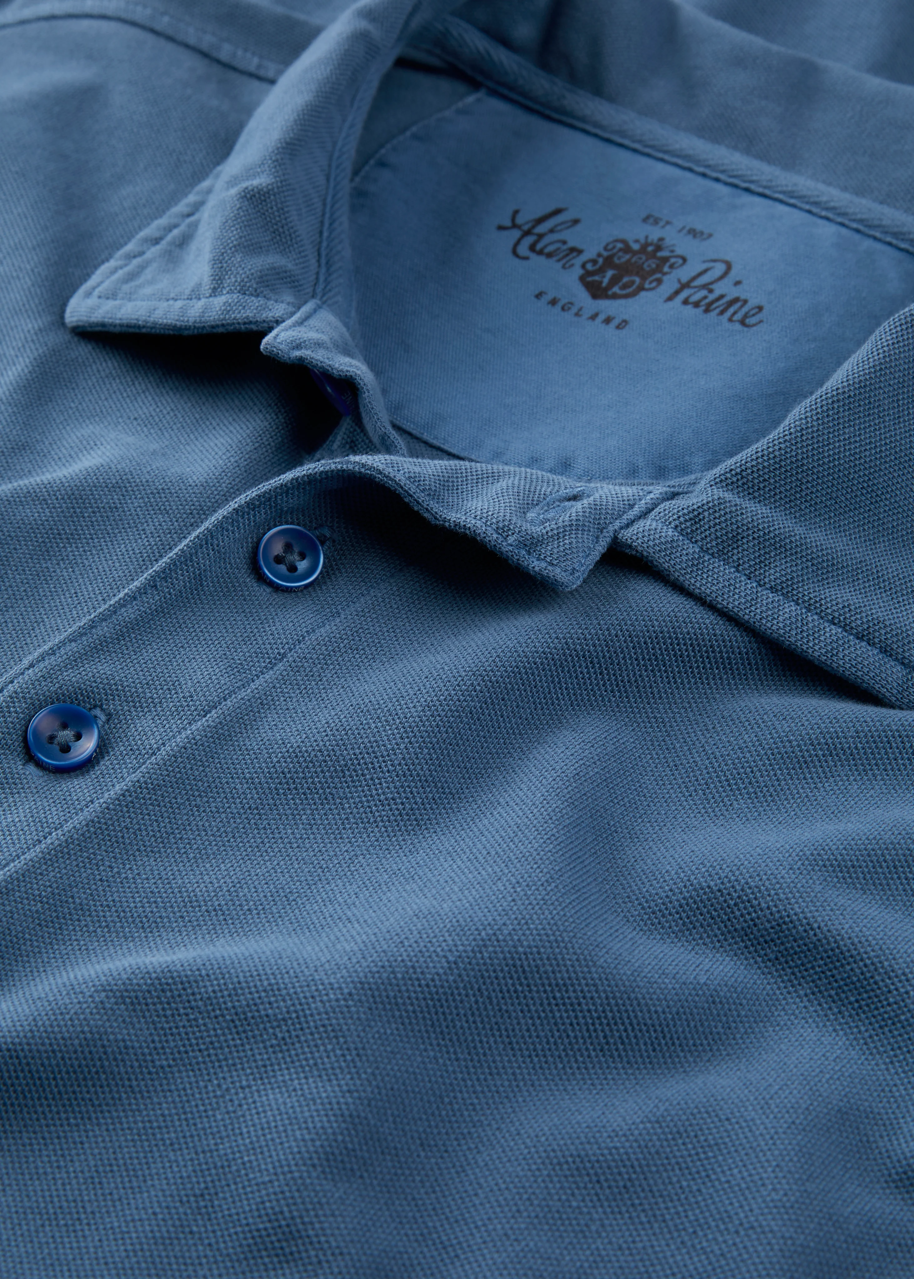 Weymouth Washed Effect Polo Shirt In Regatta - Image 4