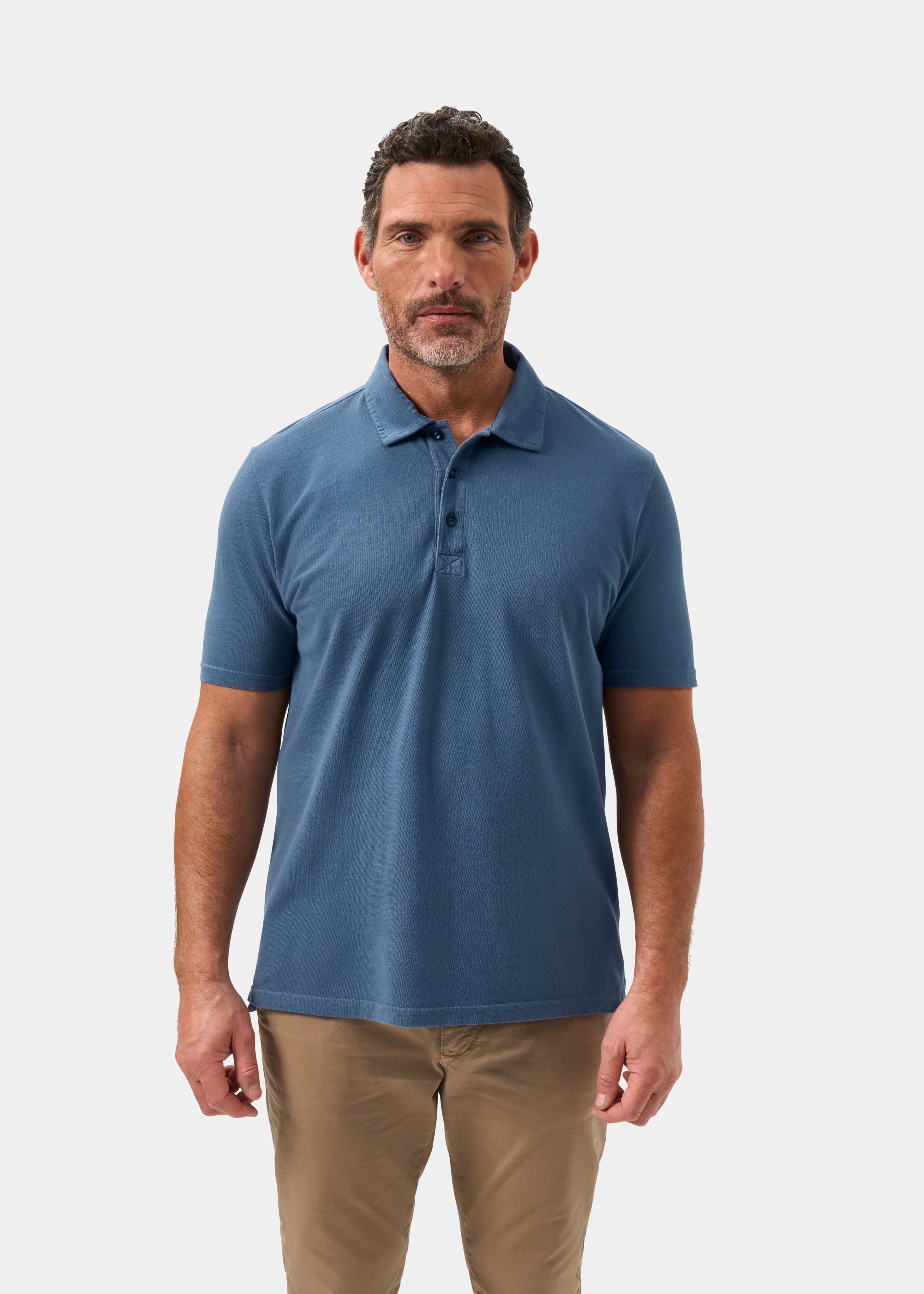 Weymouth Washed Effect Polo Shirt In Regatta - Image 5