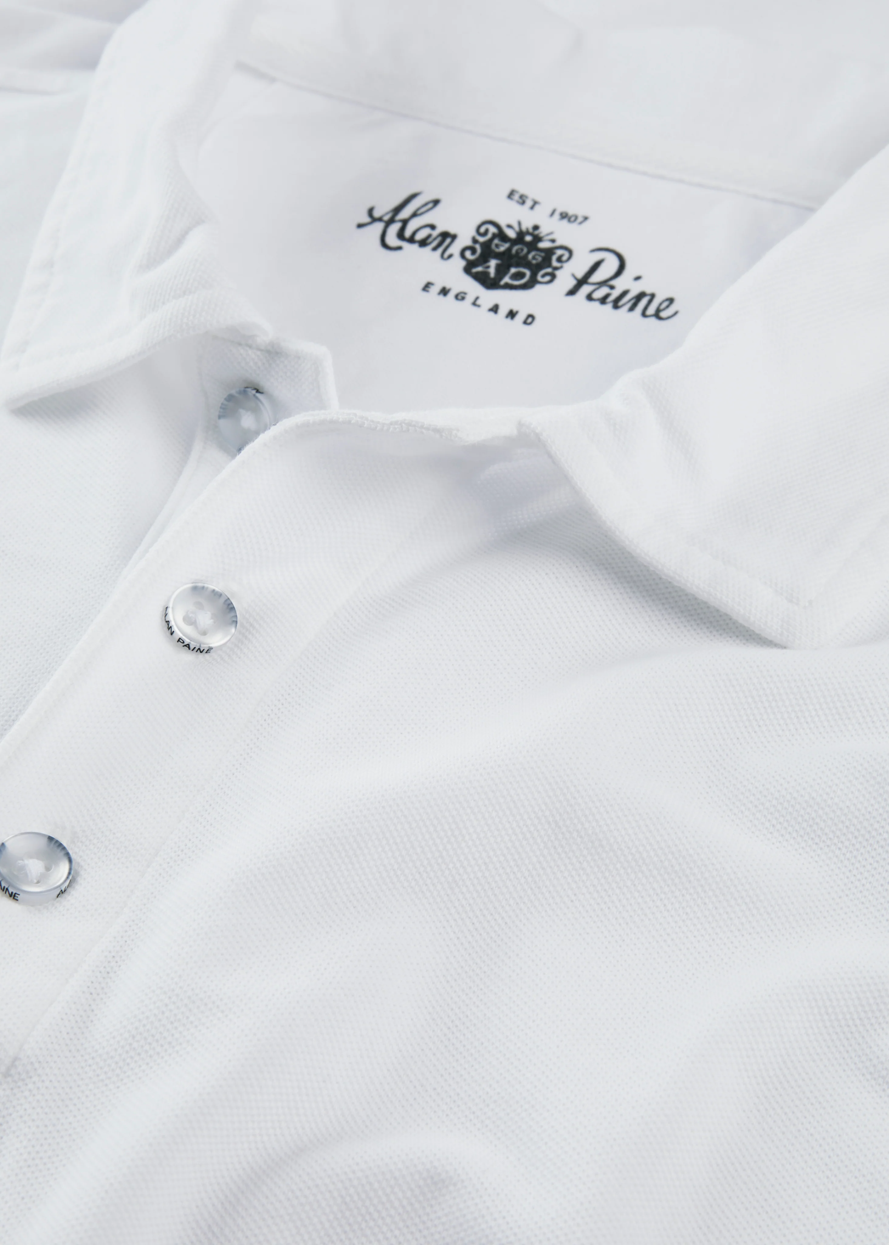 Weymouth Washed Effect Polo Shirt In White - Image 4
