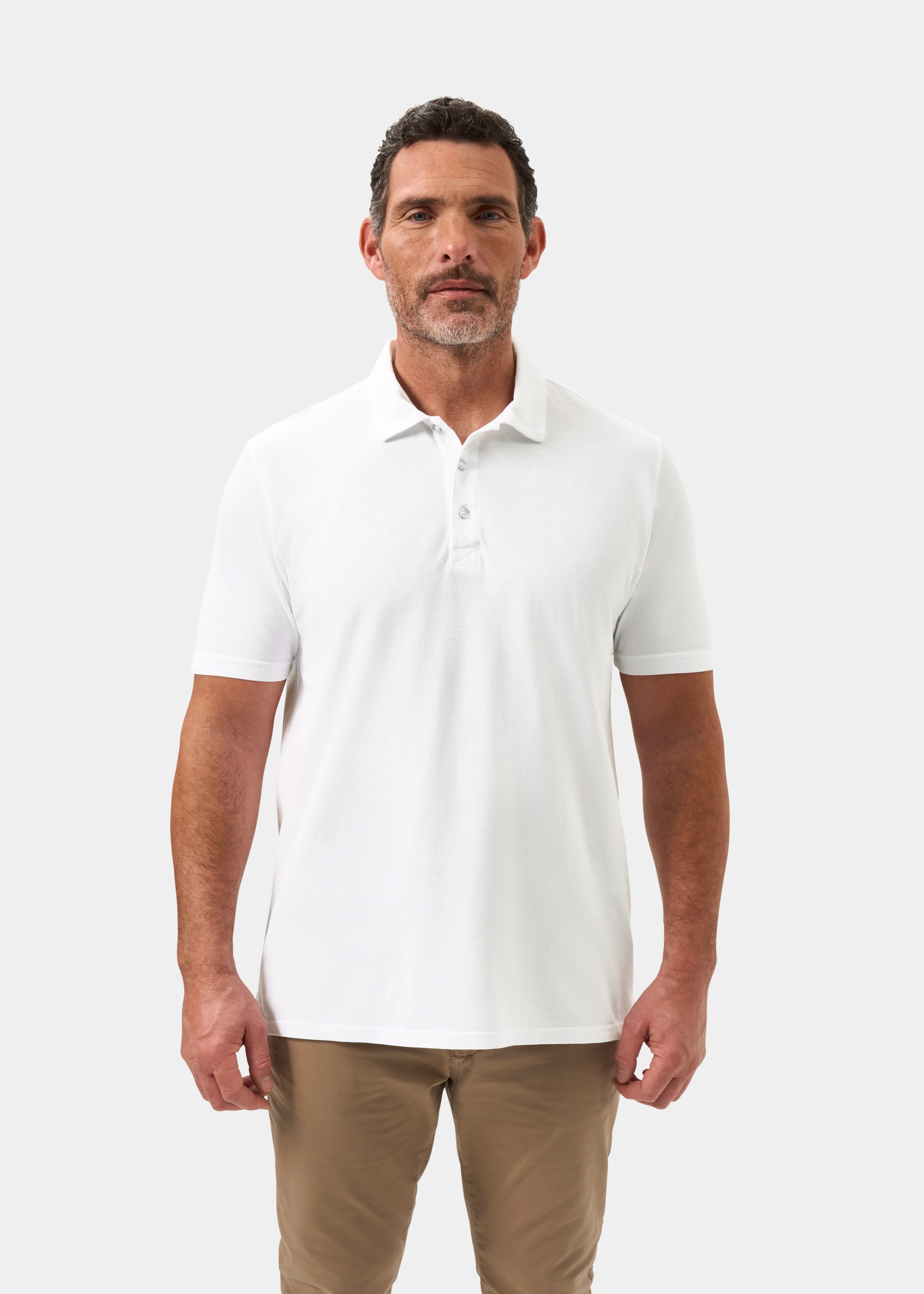 Weymouth Washed Effect Polo Shirt In White - Image 5