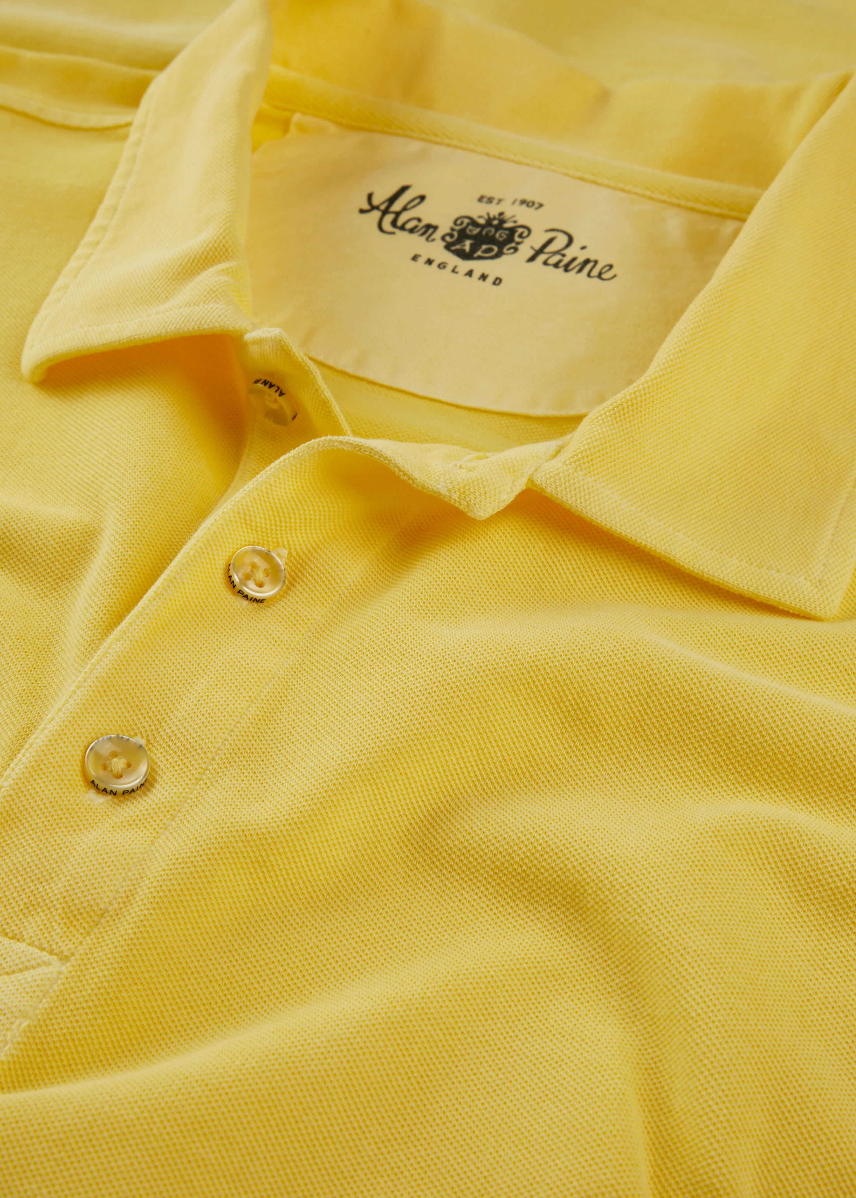 Weymouth Washed Effect Polo Shirt In Lemon - Image 4